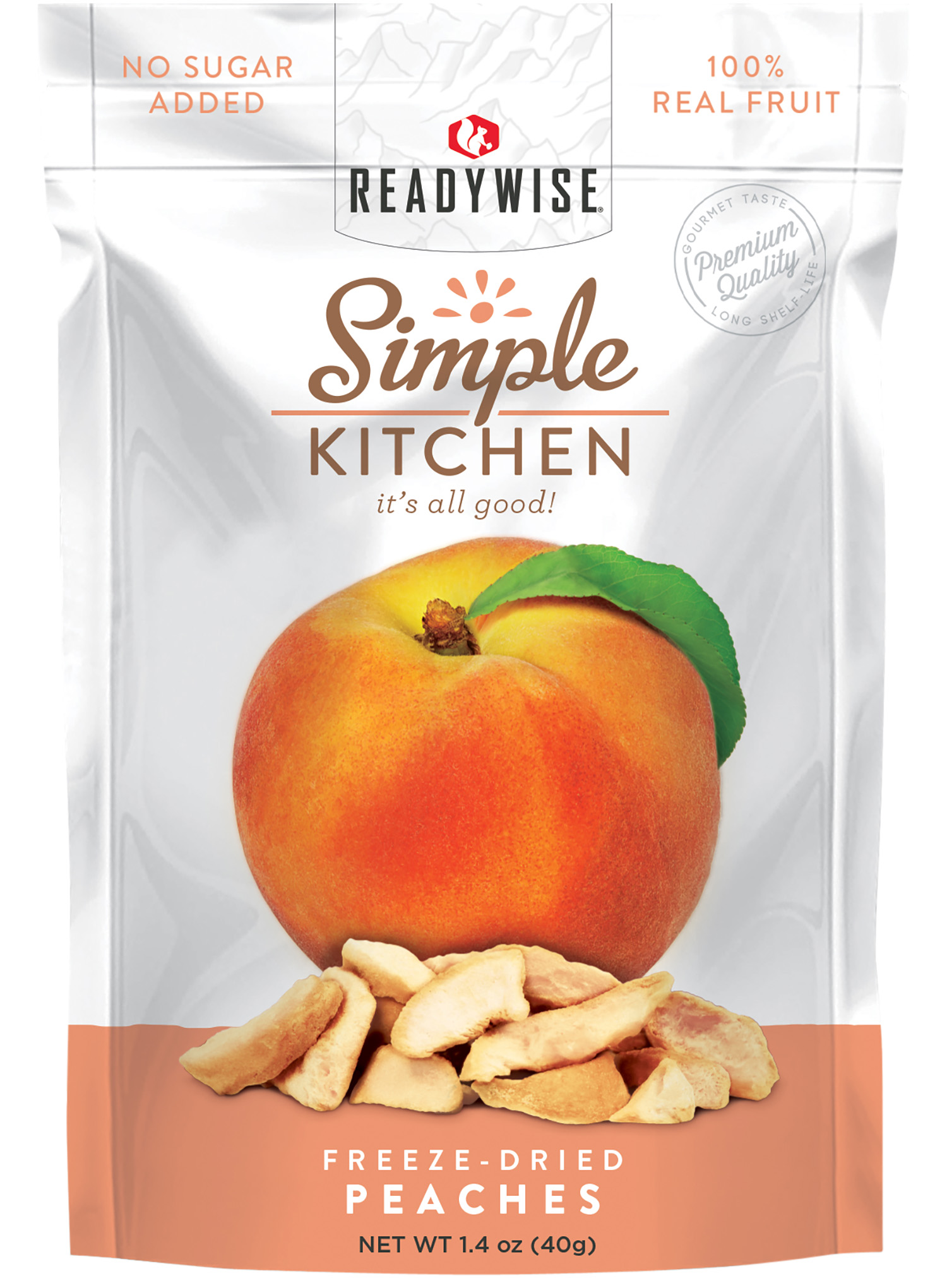 ReadyWise SK05-008 Simple Kitchen Freeze Dried Fruit Peaches 4 Servings Per Pkg 6 Per Pkg