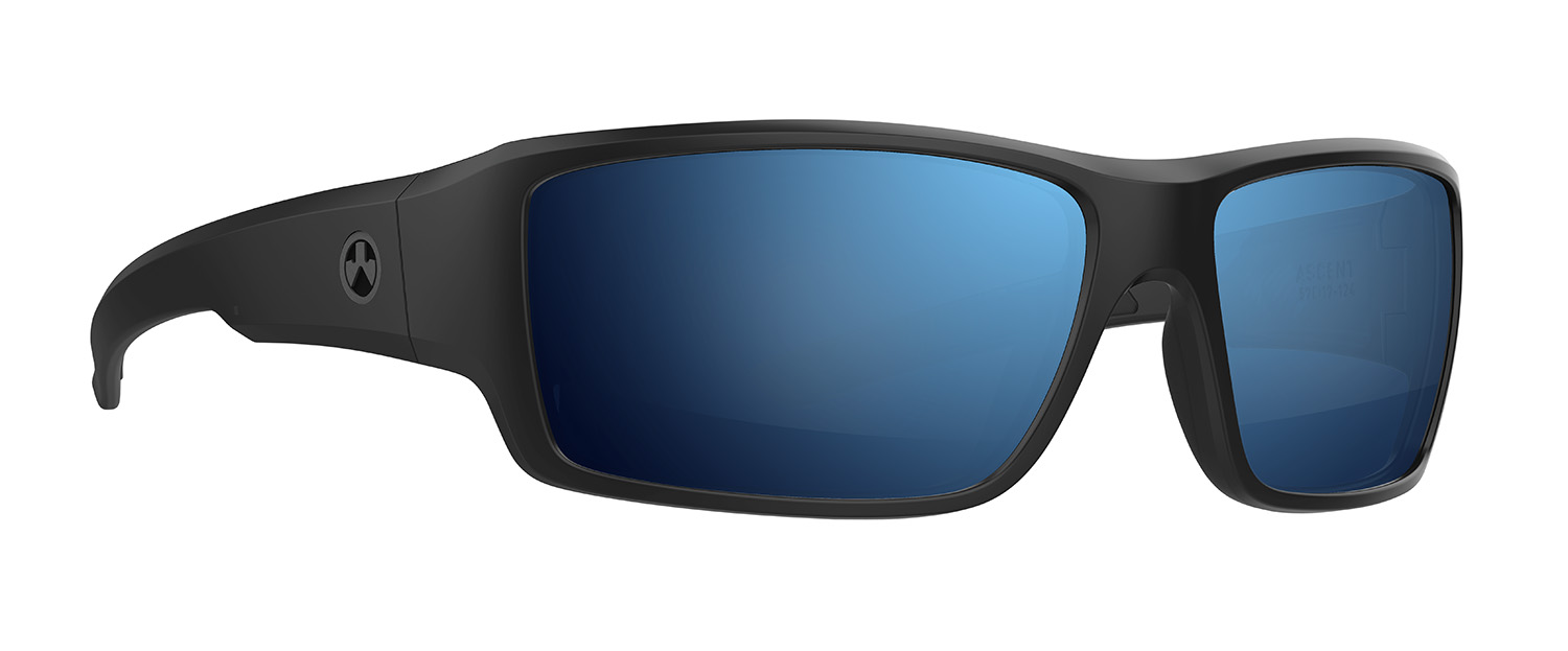 Magpul MAG1132-1-001-2020 Ascent Eyewear Adult Bronze Blue Mirror Lens Scratch Resistant Black Frame