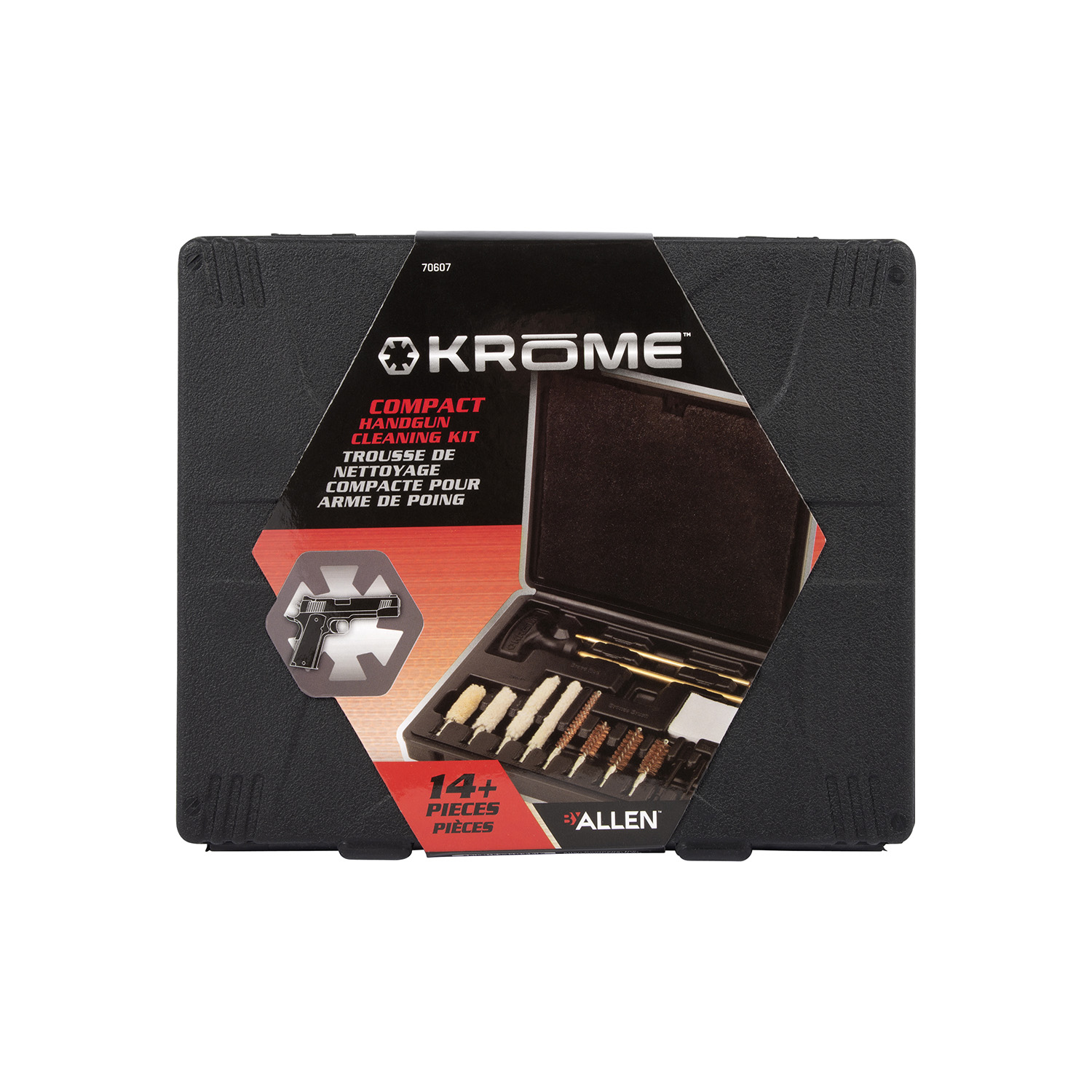Krome 70607 Compact Handgun Cleaning Kit Multi-Caliber Handgun 14 Pieces