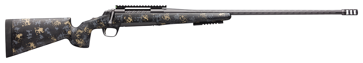 Browning 035544227 X-Bolt Pro 7mm Rem Mag 3+1 26 Fluted MB Carbon Gray  Elite Cerakote Sonora Carbon Ambush Camo Fixed McMillan Game Scout Stock  Right Hand (Full Size)
