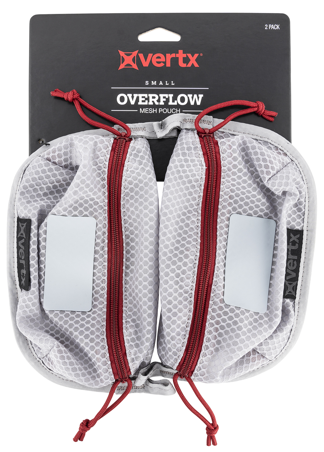 Vertx VTX5195AGYNA Overflow Pouch Small Size made of White Nylon with Mesh & Red Accents, YKK Zipper & Durable Hook Back Panels 5