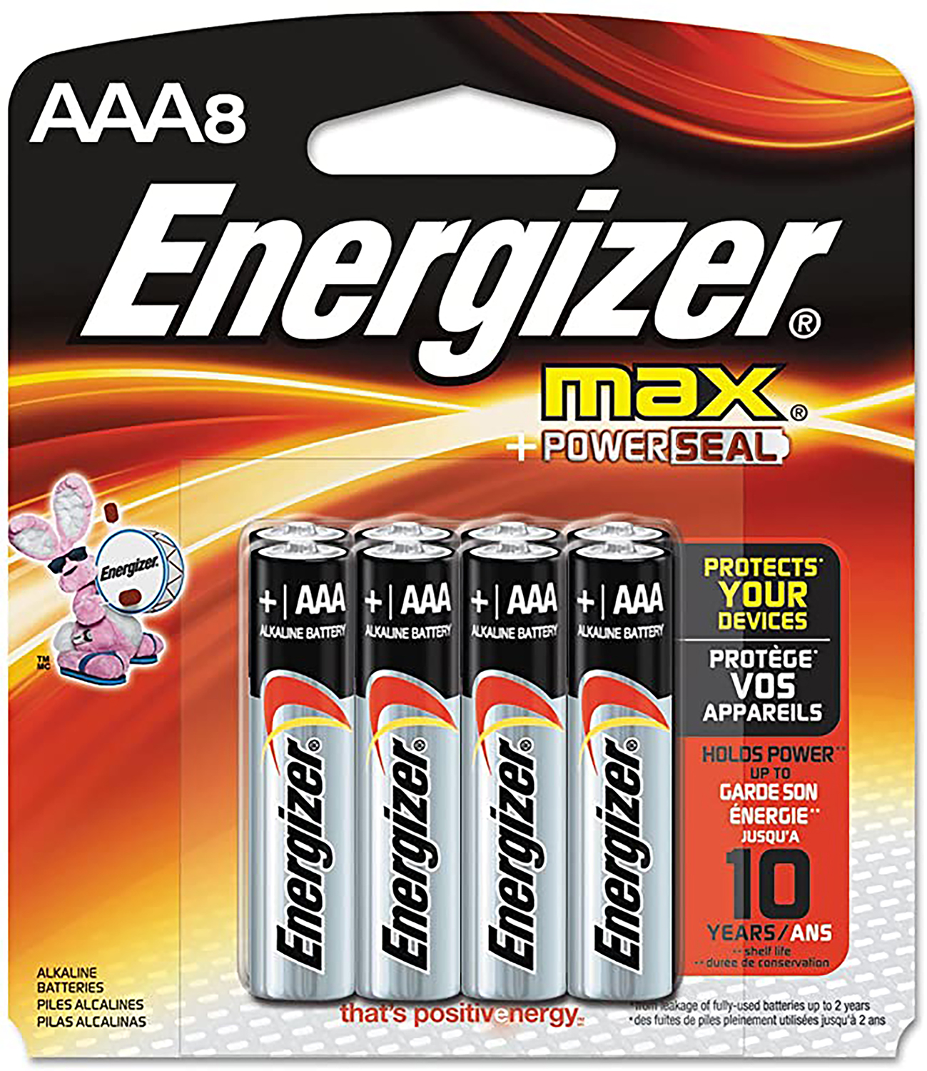 Energizer E92MP8 AAA Max 1.5V Alkaline 8 Per Pkg