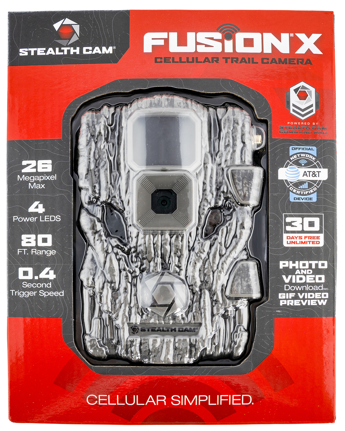 Stealth Cam STCFATWX Fusion X AT&T Camo 26MP Resolution SD Card Slot/Up to 32GB Memory