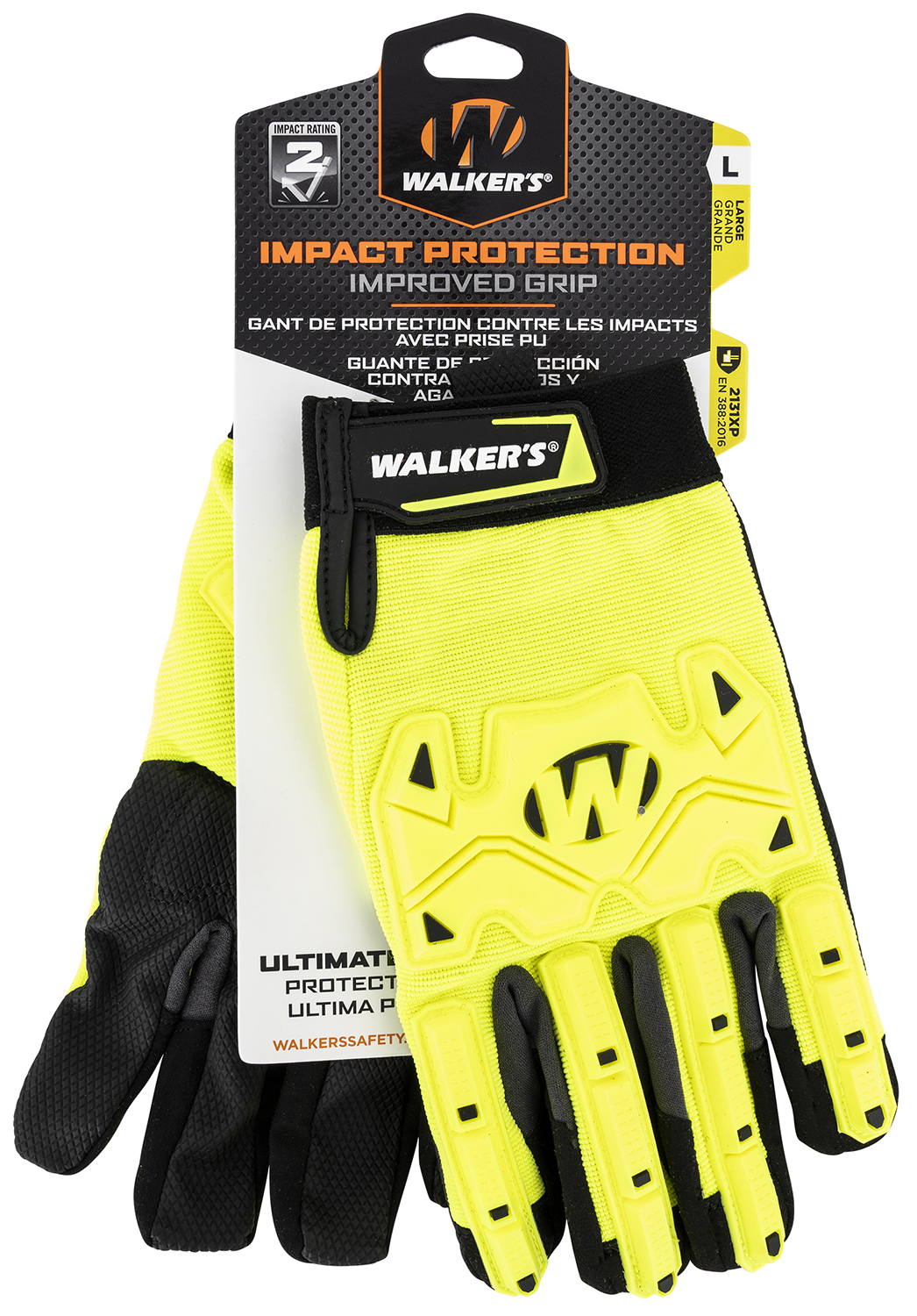 Walkers GWP-SF-HVFFPUIL2-SM Cold Weather Impact Protection Black/Yellow Synthetic Leather Small