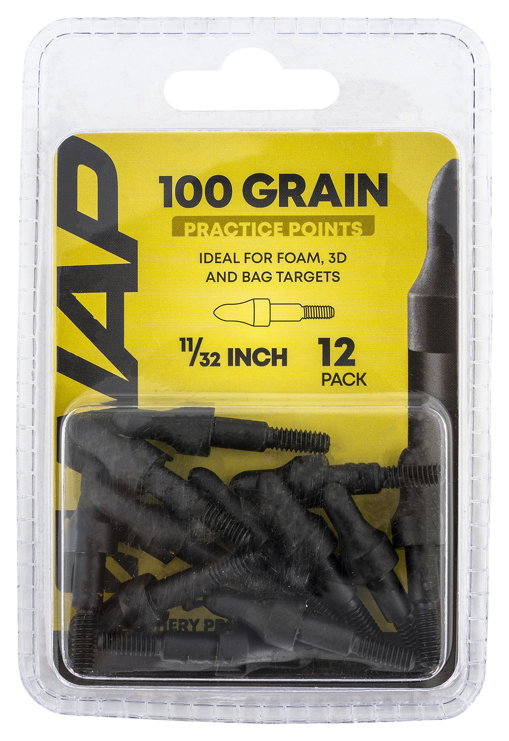 NAP NAP-60-P3DP-1132 3D Practice Points Field Tips Fixed 100 grain Black