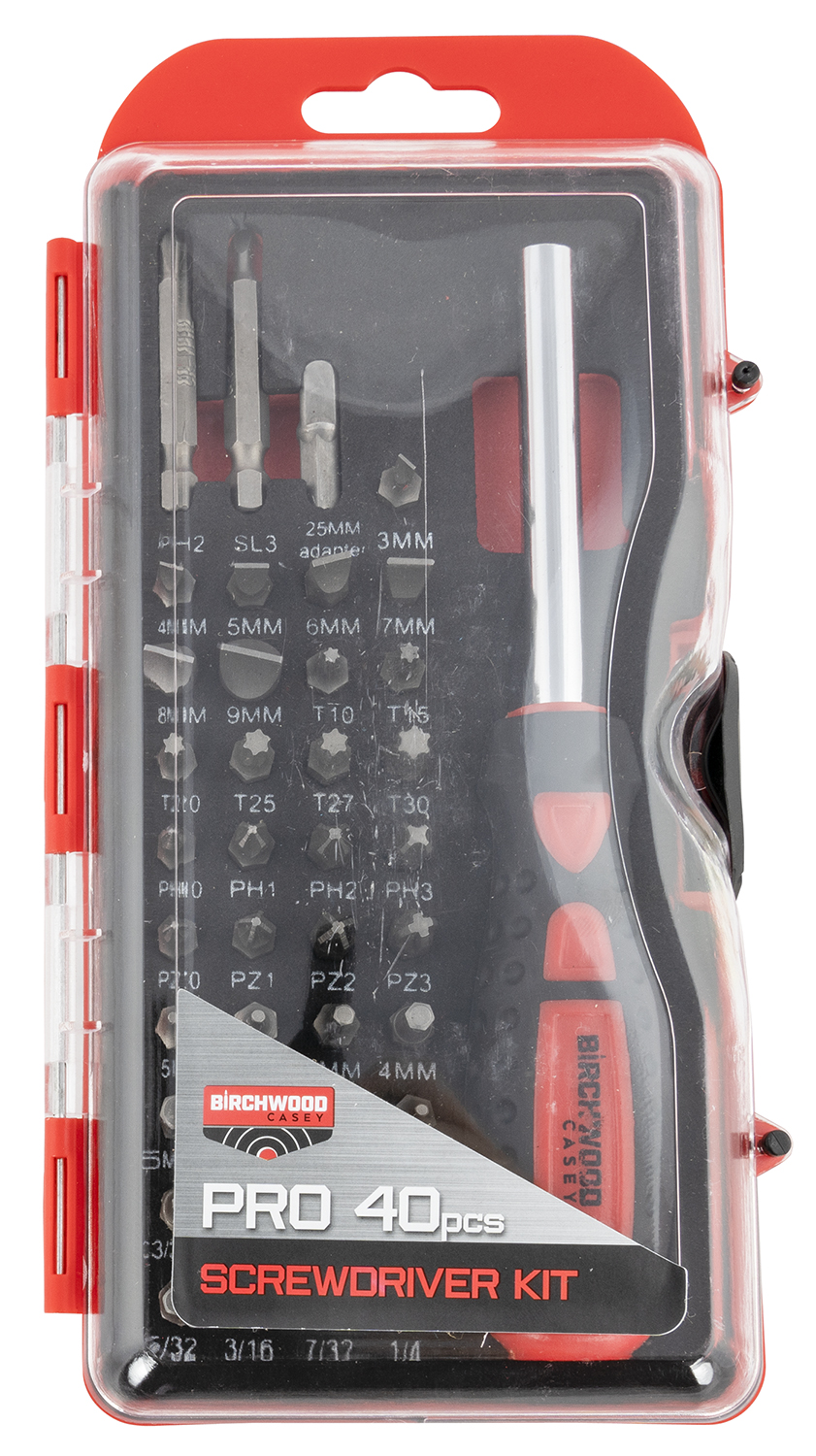 Birchwood Casey PROSDS Pro Screwdriver Kit  40 Pieces Includes Slotted/Philips/Torx/Hex Heads