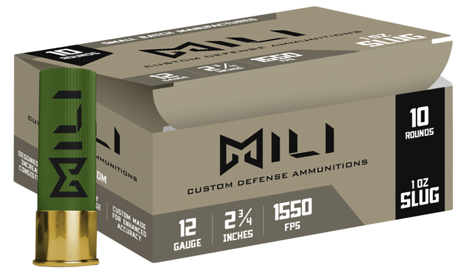 Mili Ammunitions M12RIFSLUG Rifled Slug  12 Gauge 2.75