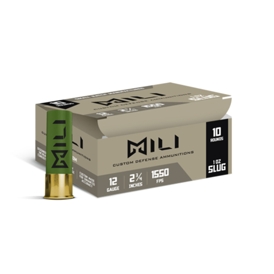 Mili Ammunitions M12RIFSLUG Rifled Slug  12 Gauge 2.75