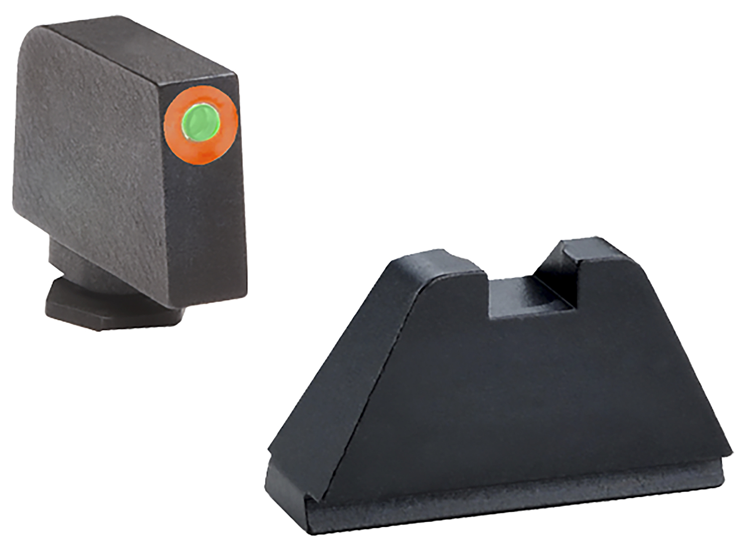 AmeriGlo GL511 Tall Suppressor Height Sight XL Tritium Green with Orange Outline Front, Flat Black Rear Black Frame for Most Glock Gen1-5 (Except 42,43)
