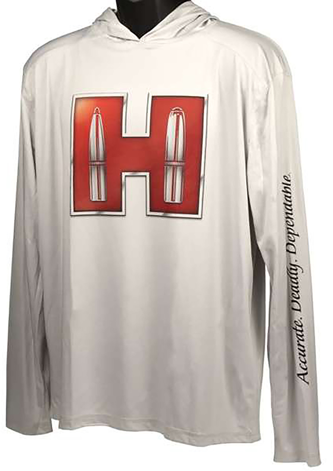 Hornady 99692L Solar Hoodie  White w/Red Logo Long Sleeve Large