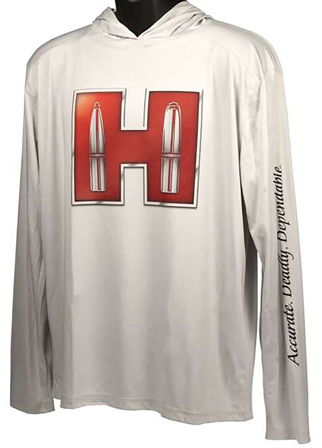 Hornady 99692XL Solar Hoodie  White w/Red Logo Long Sleeve XL