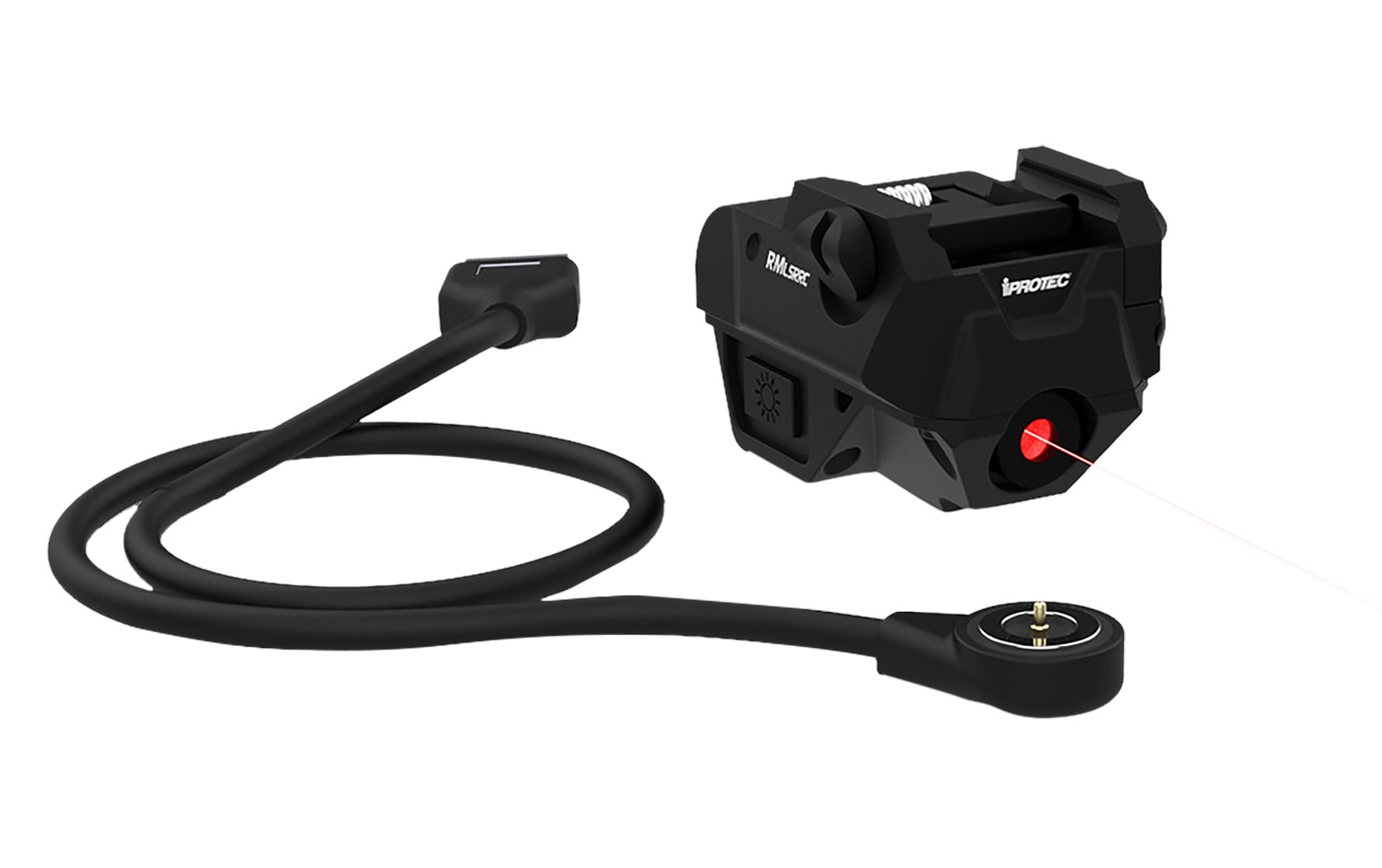 iProtec IPRSPS0002 RMLSR RC Rechargeable 5mW Red Laser with 650 nm Wavelength & Black Finish for Rail-Equipped Long Guns, Handgun