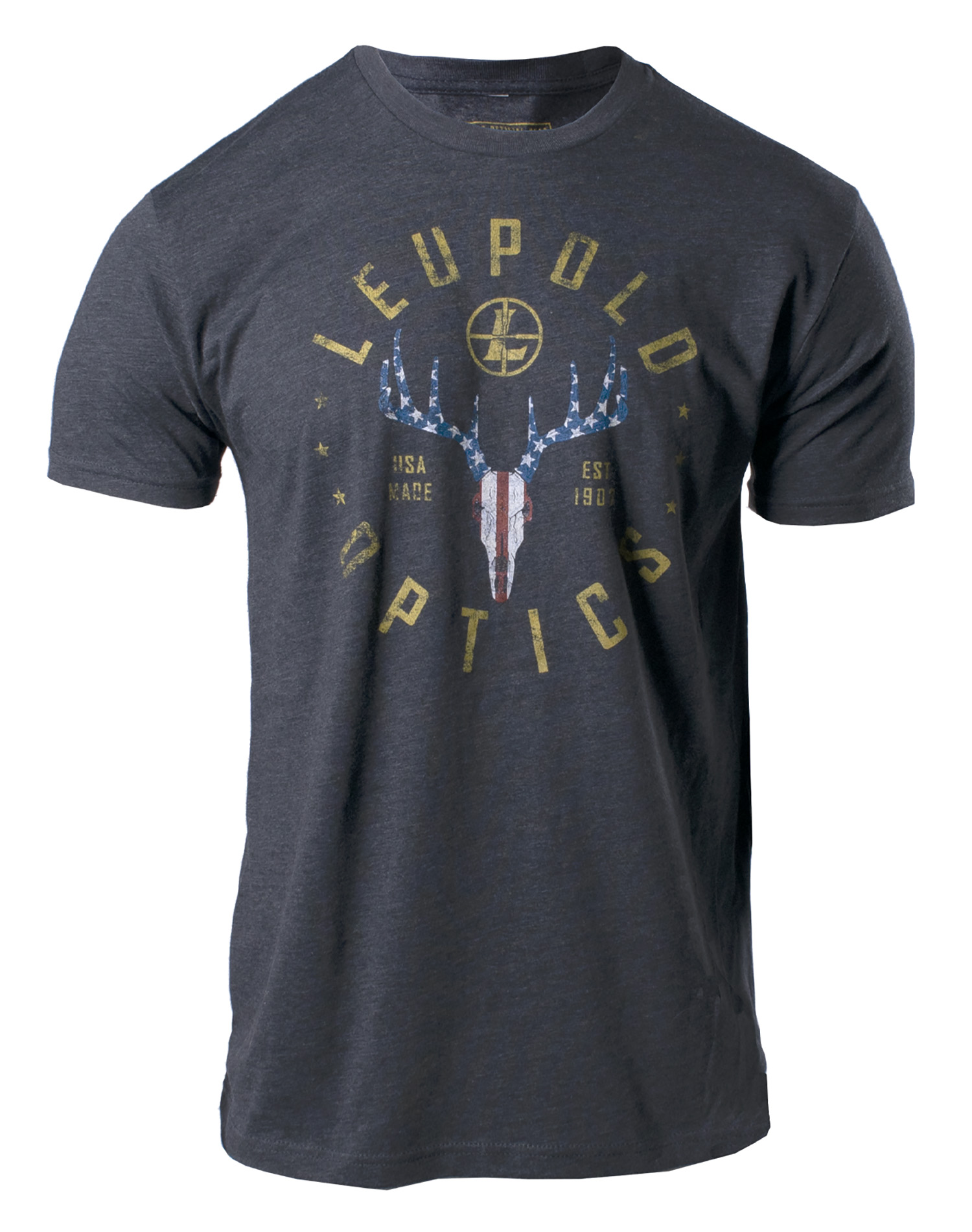 Leupold 179141 American Whitetail  Charcoal Gray Cotton/Polyester Short Sleeve Medium