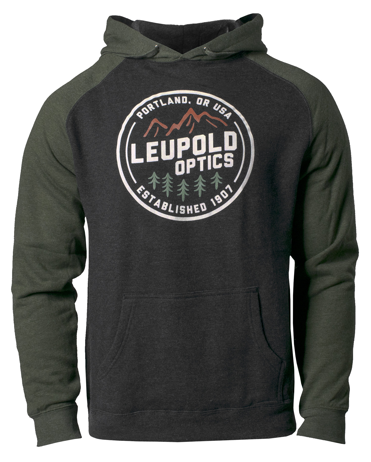 Leupold 177644 Established 1907 Hoodie Charcoal/Green Long Sleeve 2XL