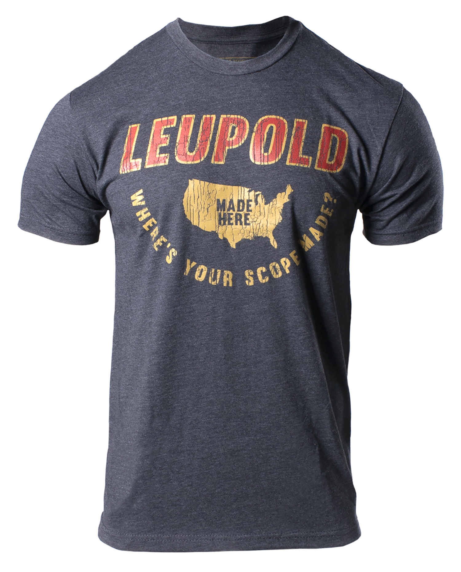 Leupold 180430 Made Here T-Shirt Charcoal Heather XL Short Sleeve