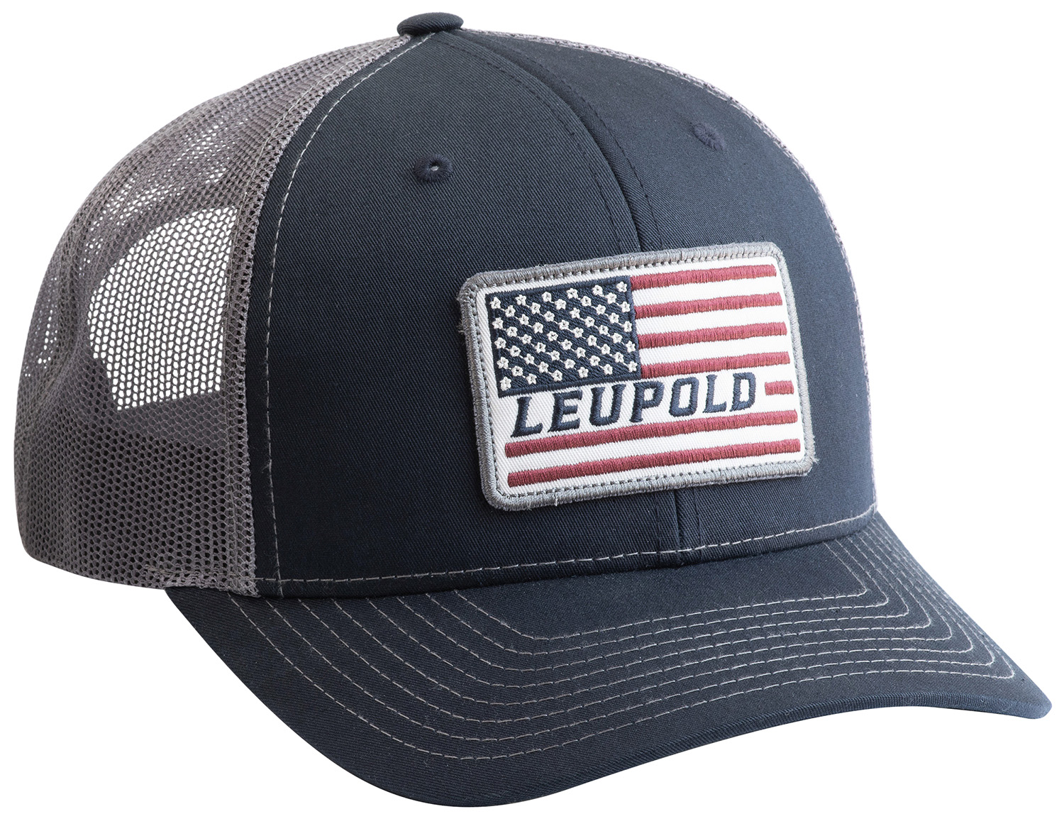 Leupold 179858 Trucker  Navy/Gray Semi-Structured American Flag Patch