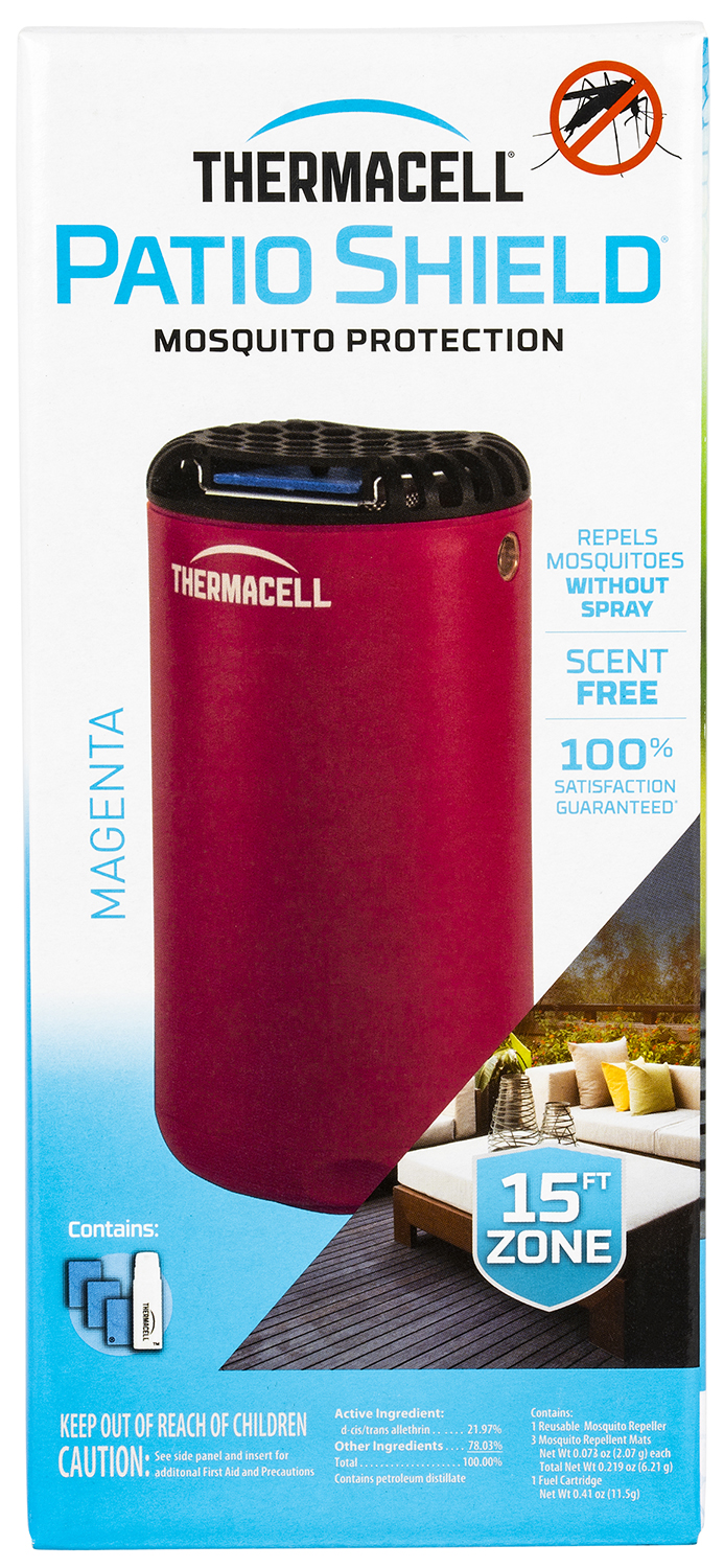 Thermacell MRPSP Patio Shield Mosquito Repeller Magenta Effective 15 ft Odorless Scent Repels Mosquito, Gnats, Chiggers