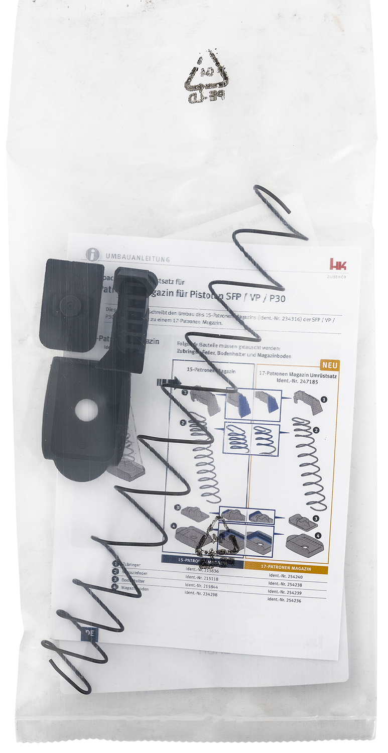 HK VP9/P30 MAGAZINE CONVERSION KIT 15RD TO 17RD BLACK