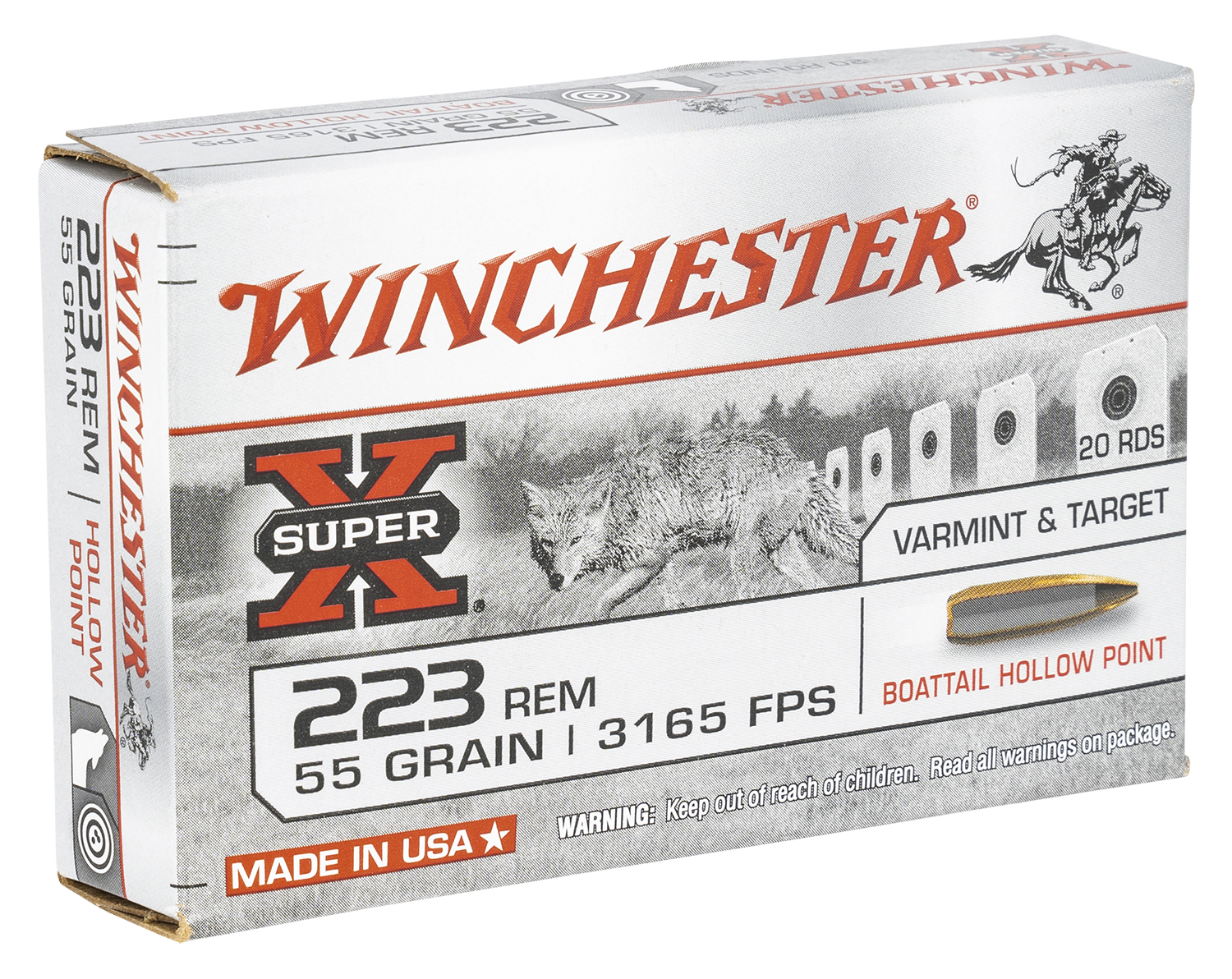 WINCHESTER SUPER-X 223REM 55GR BTHP 20RD 25BX/CS