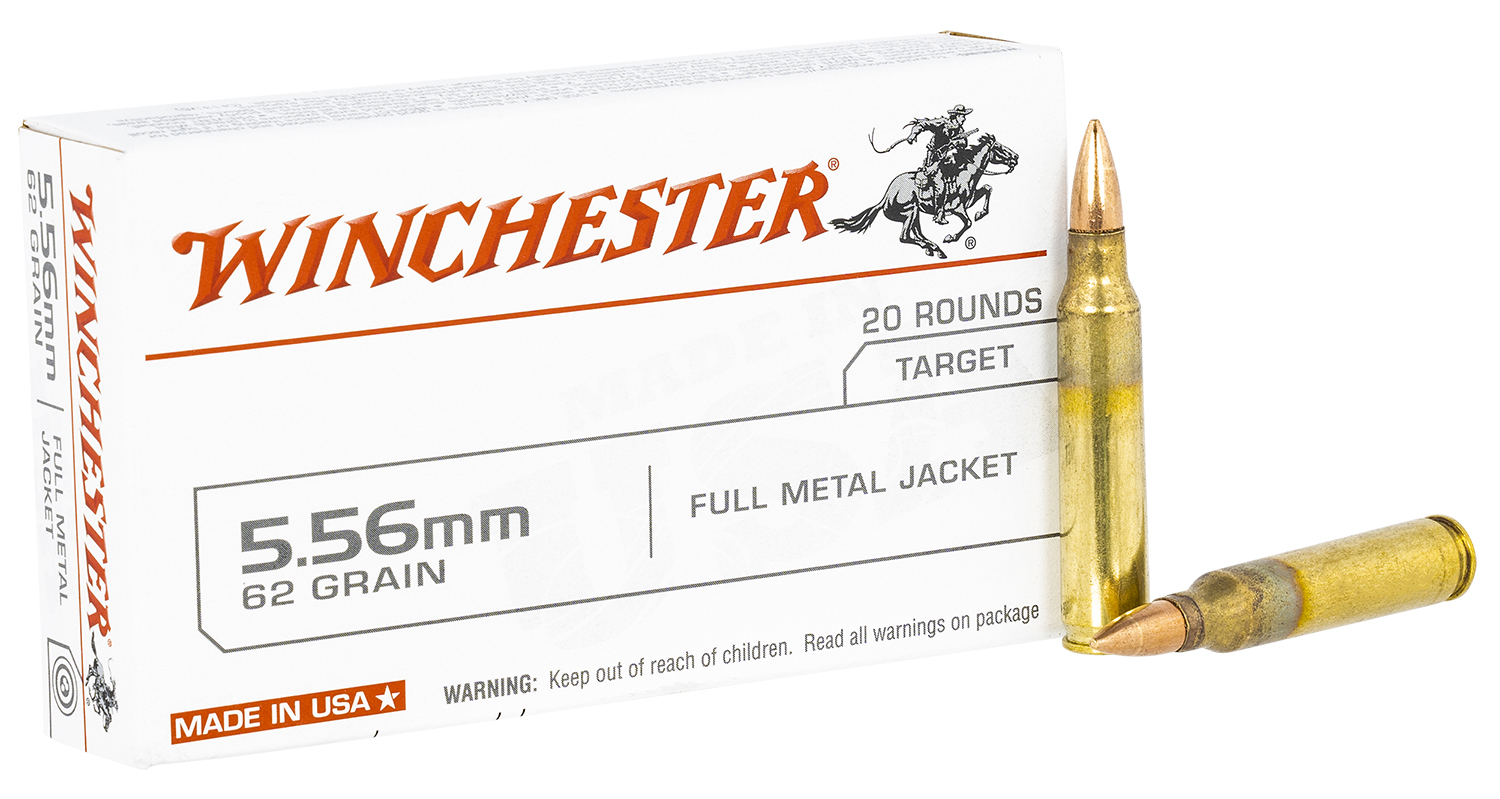 Winchester Ammo USA5562 USA  5.56x45mm NATO 62 gr Full Metal Jacket (FMJ) 20 Bx/ 50 Cs