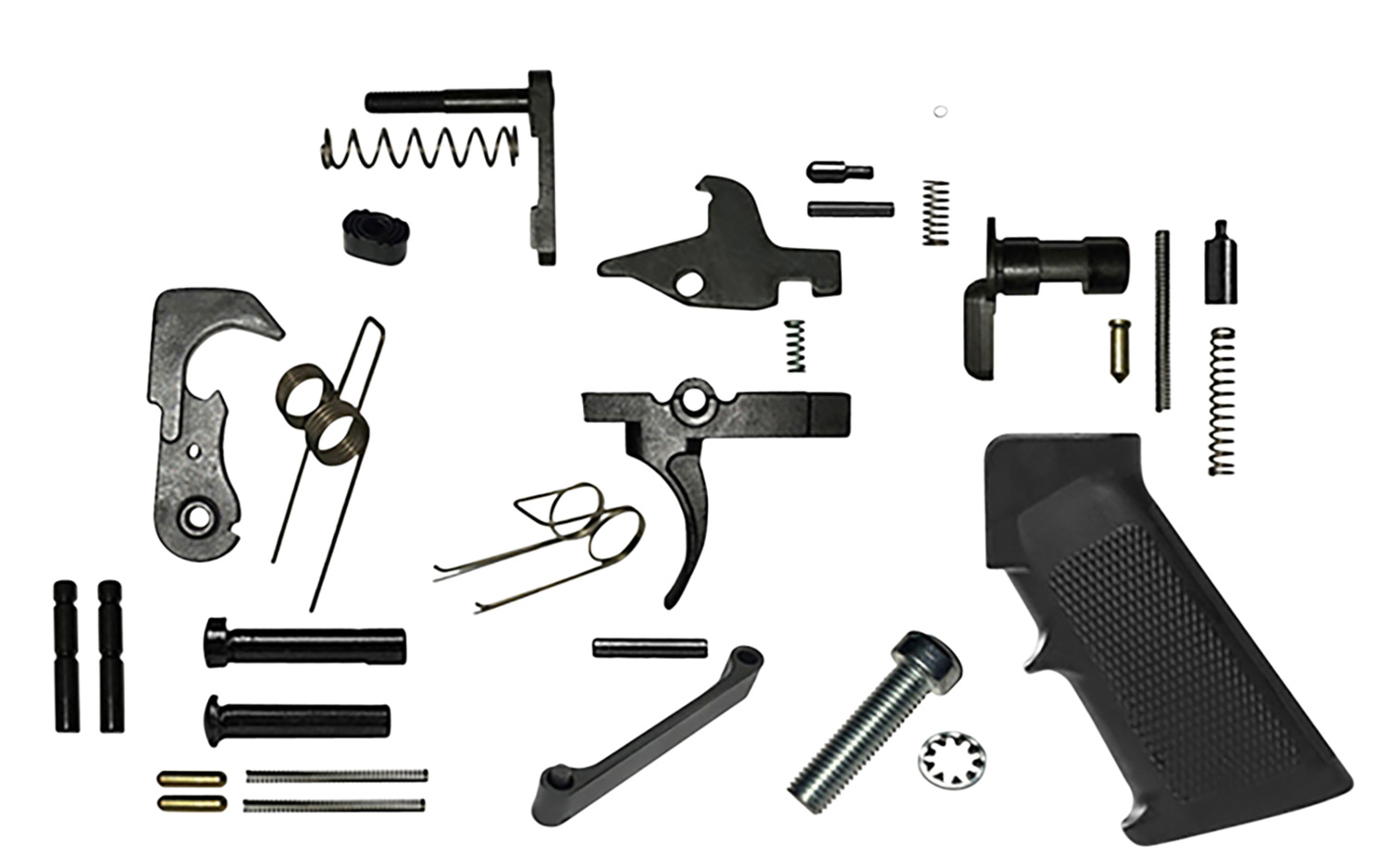 Del-Ton Inc LP1045 Lower Parts Kit  with Black Polymer Pistol Grip