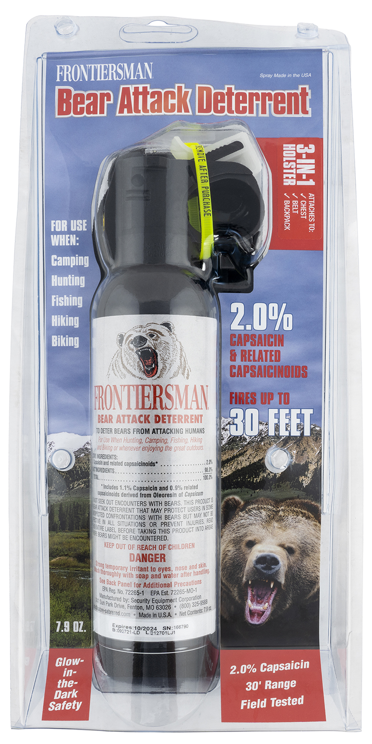Sabre Frontiersman Bear Spray  <br>  7.9 oz with 3-in-1 Chest Holster