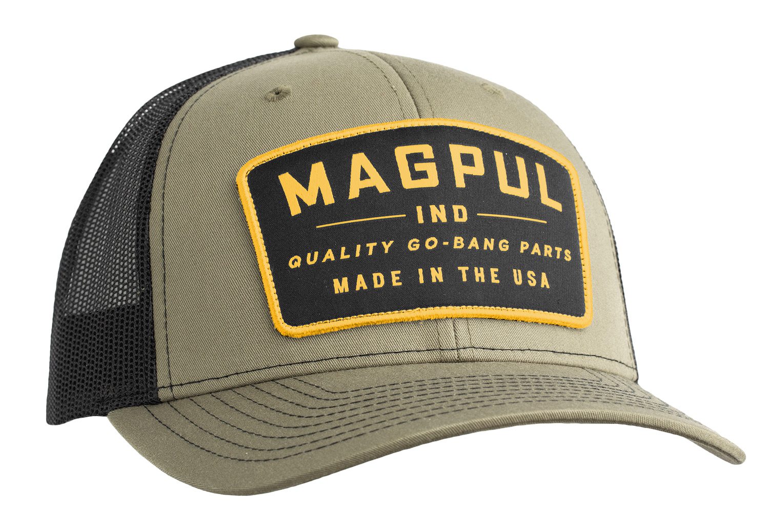 Magpul MAG1102-314 Go Bang Trucker Hat OD Green/Black Adjustable Snapback OSFA Structured