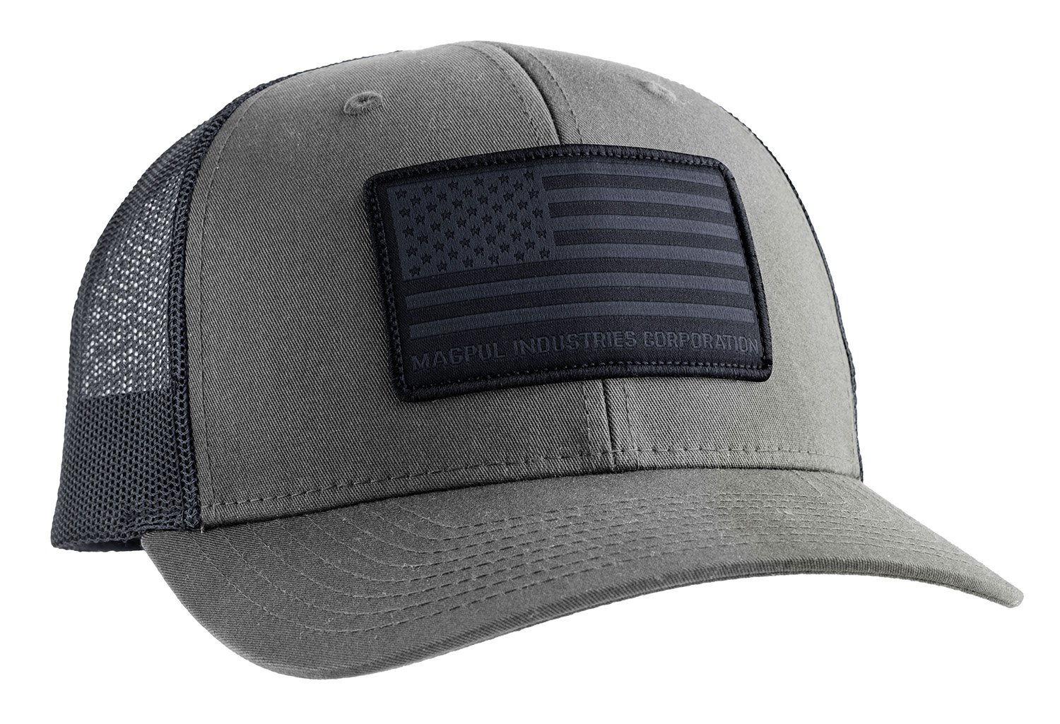 Magpul MAG1215-014 Standard  Charcoal/Black Adjustable Snapback OSFA Structured Woven American Flag Patch