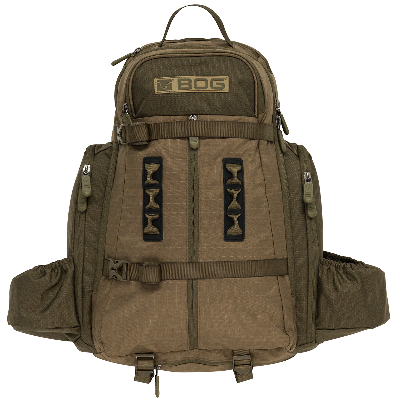 Bog-Pod 1159182 Kinetic Hunting Day Pack Lightweight made of Tear Resistant Nylon with OD Green Finish, YKK Zipper, Rain Cover & Removeable Gun/Bow Boot