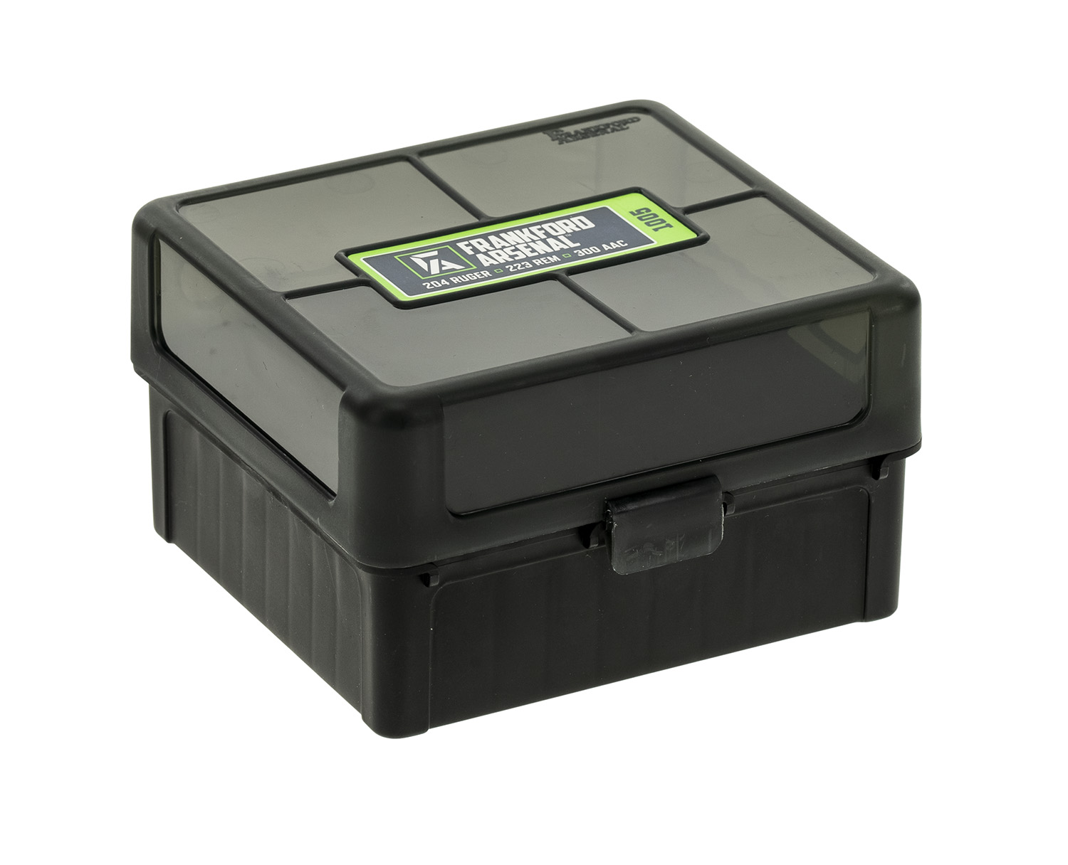 FRANKFORD ARSENAL AMMO BX .223 100 RNDS BLK/SMOKE HINGE TOP