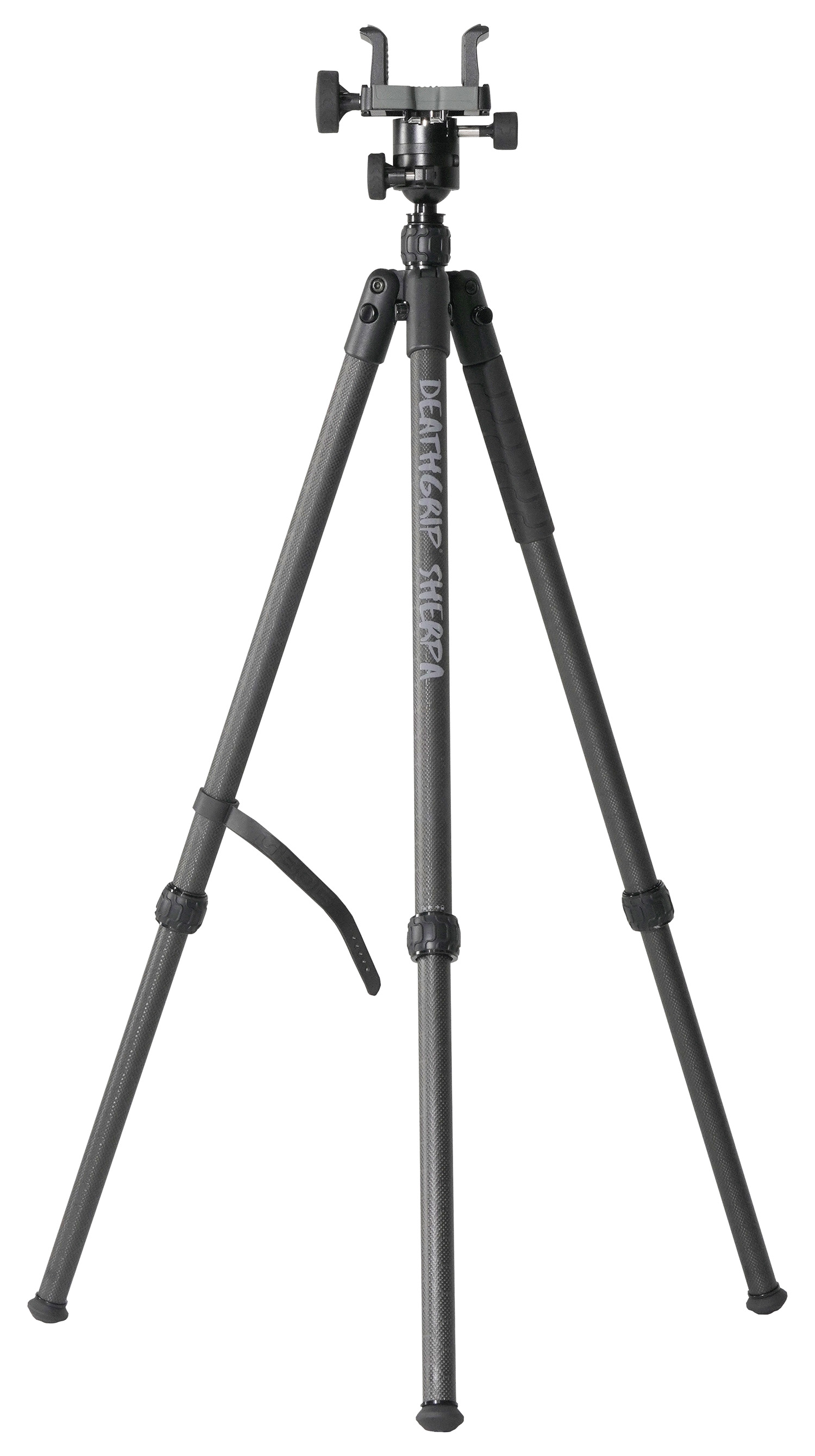 Bog-Pod 1168229 DeathGrip Sherpa Tripod with Removable Center Post Black/Carbon Fiber Legs Rubber with Removeable Spike