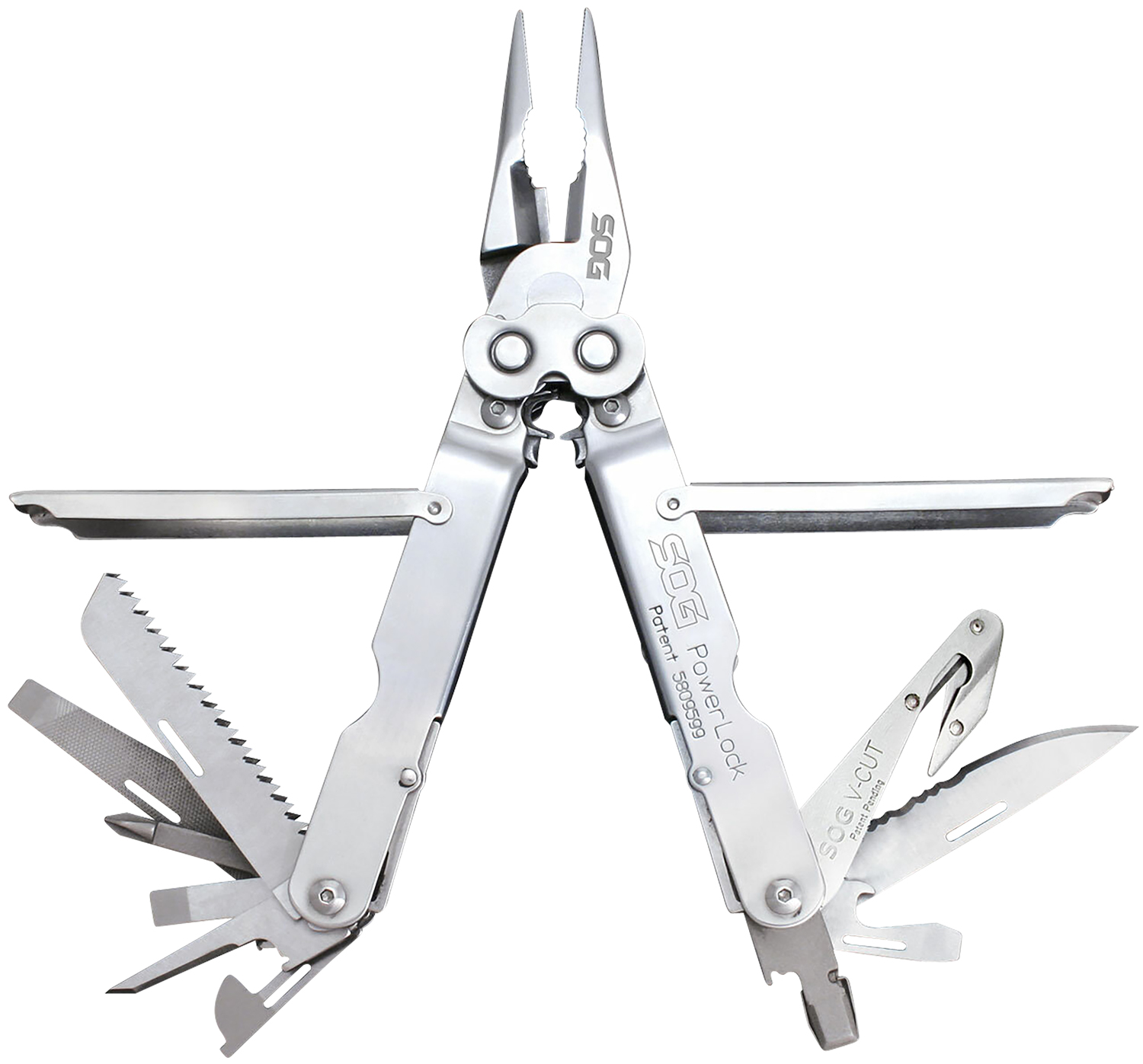 S.O.G SOG-S62N-CP PowerLock V-Cutter Polished 420 Stainless Steel 7
