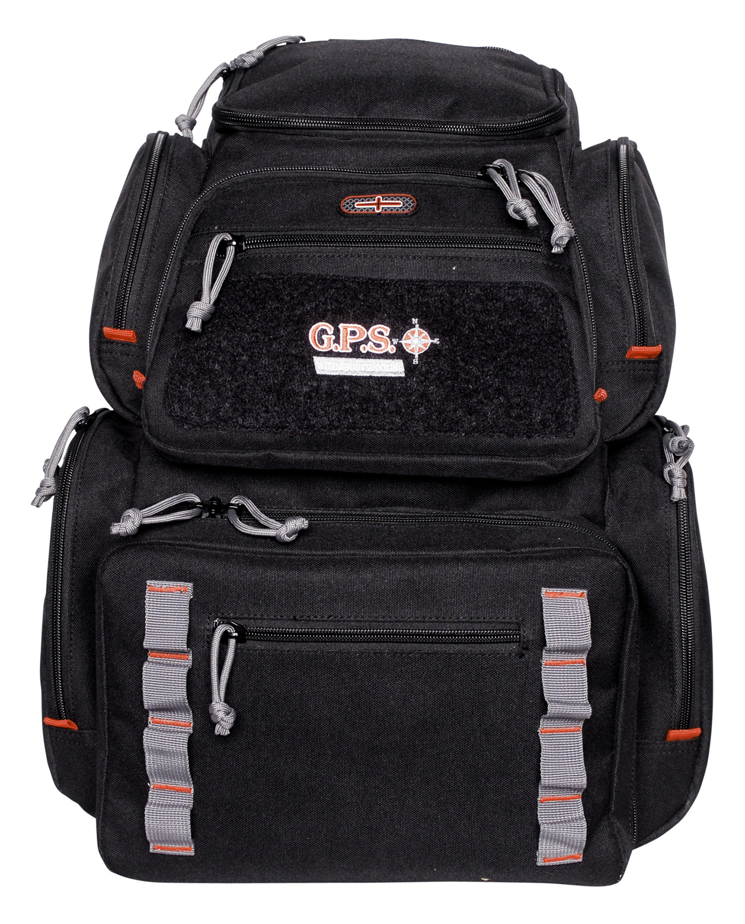 GPS Bags GPS1712BPB Pistolero Backpack Black with Gray Accents, 5 Handgun Storage Cases, Accessory Pockets, Visual ID Storage System, Waterproof Pullout Cover, Internal Frame & MOLLE Webbing System