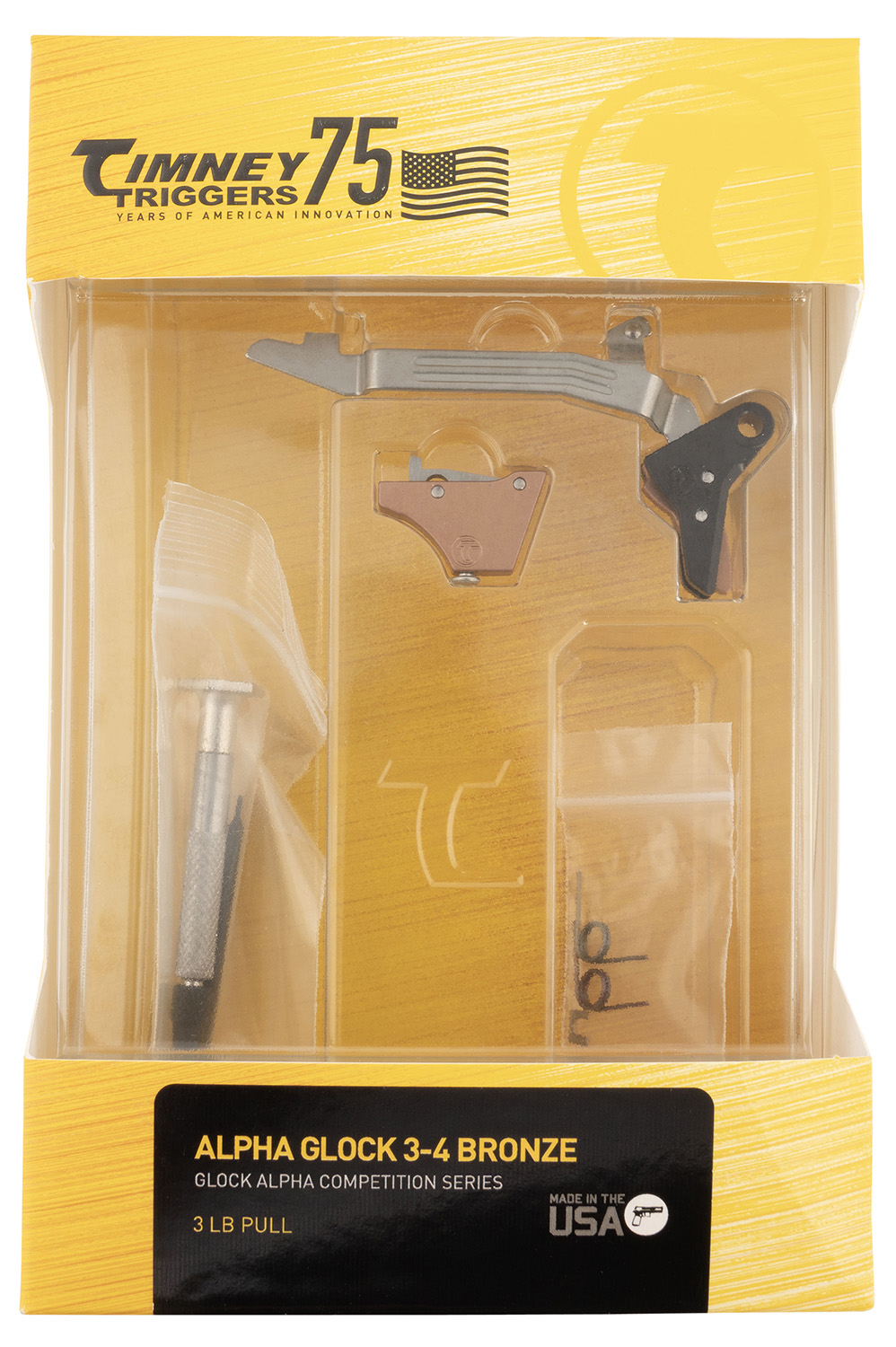TIMNEY TRIGGER ALPHA COMPETN FOR GLOCK GEN 3-4 3LB BRONZE