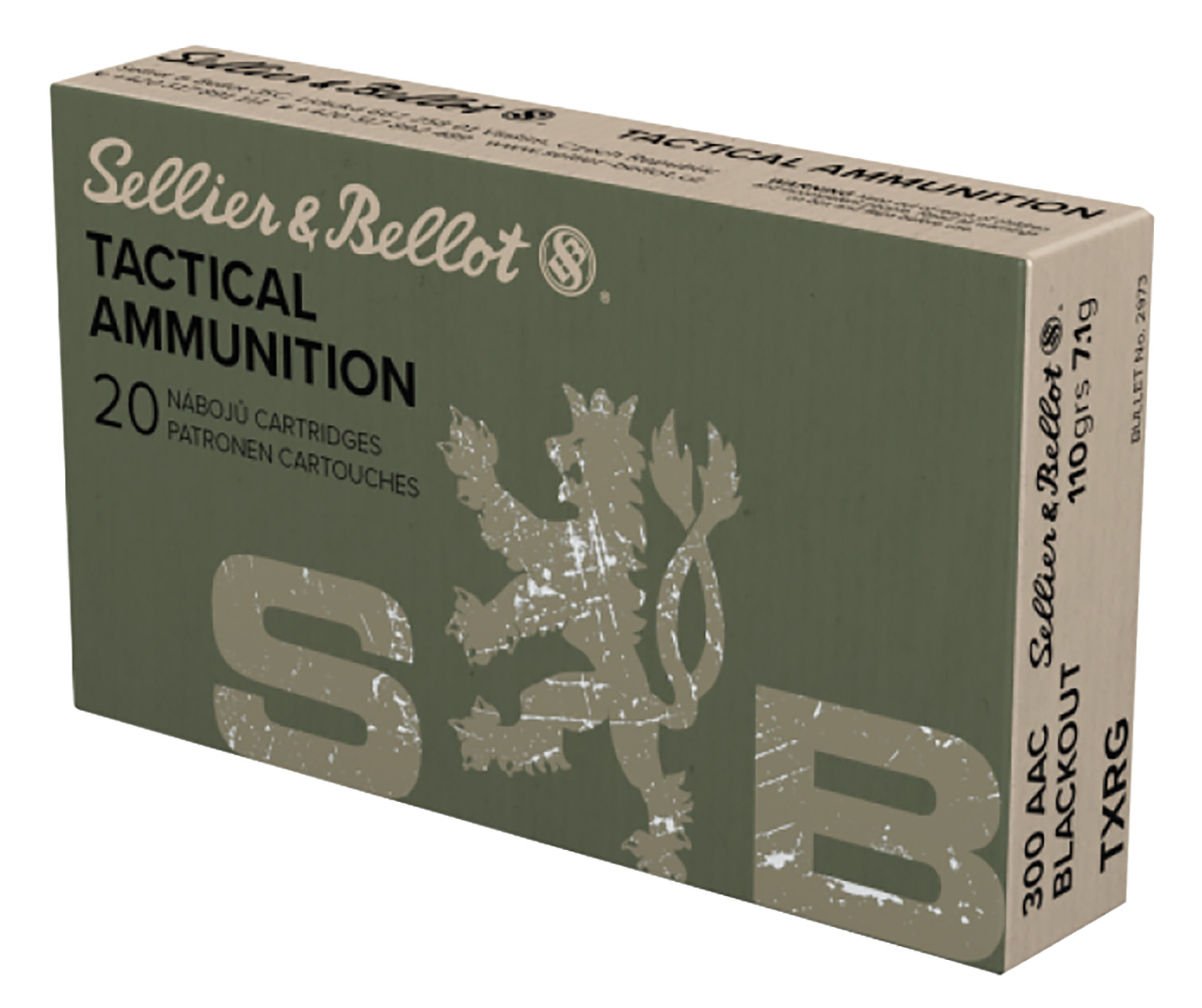 Sellier & Bellot eXergy Blue Rifle Ammunition .300 Blackout 110gr 2215 fps 20/ct