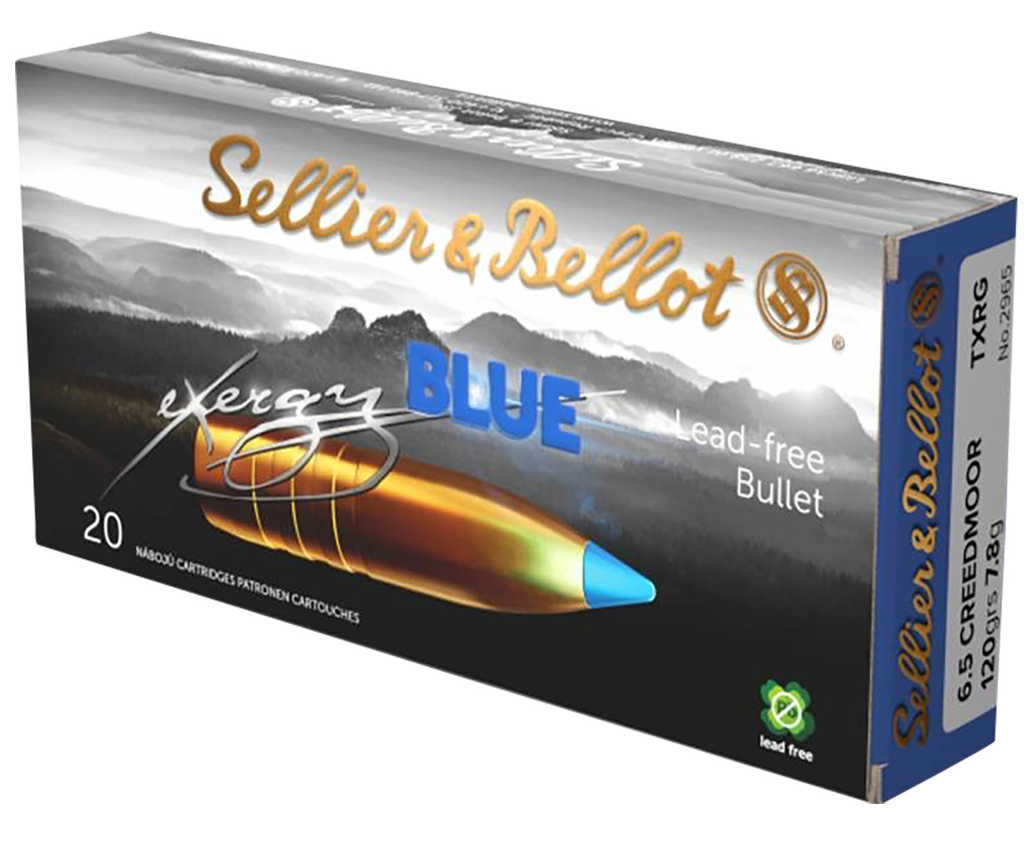 Sellier & Bellot SB65XA eXergy  6.5 Creedmoor 50 TAC-EX-Blue 20 Per Box/12 Cs