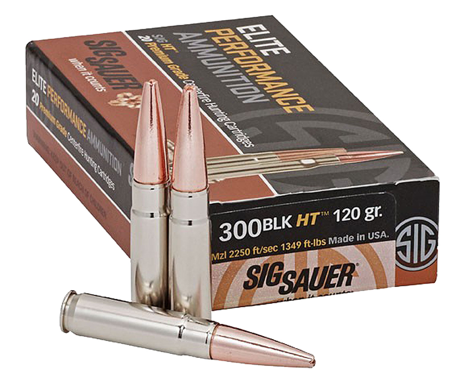 Sig Sauer E300H120 Elite Copper Hunting  300 Blackout 120 gr Open Tip Match (OTM) 20 Bx/ 10 Cs