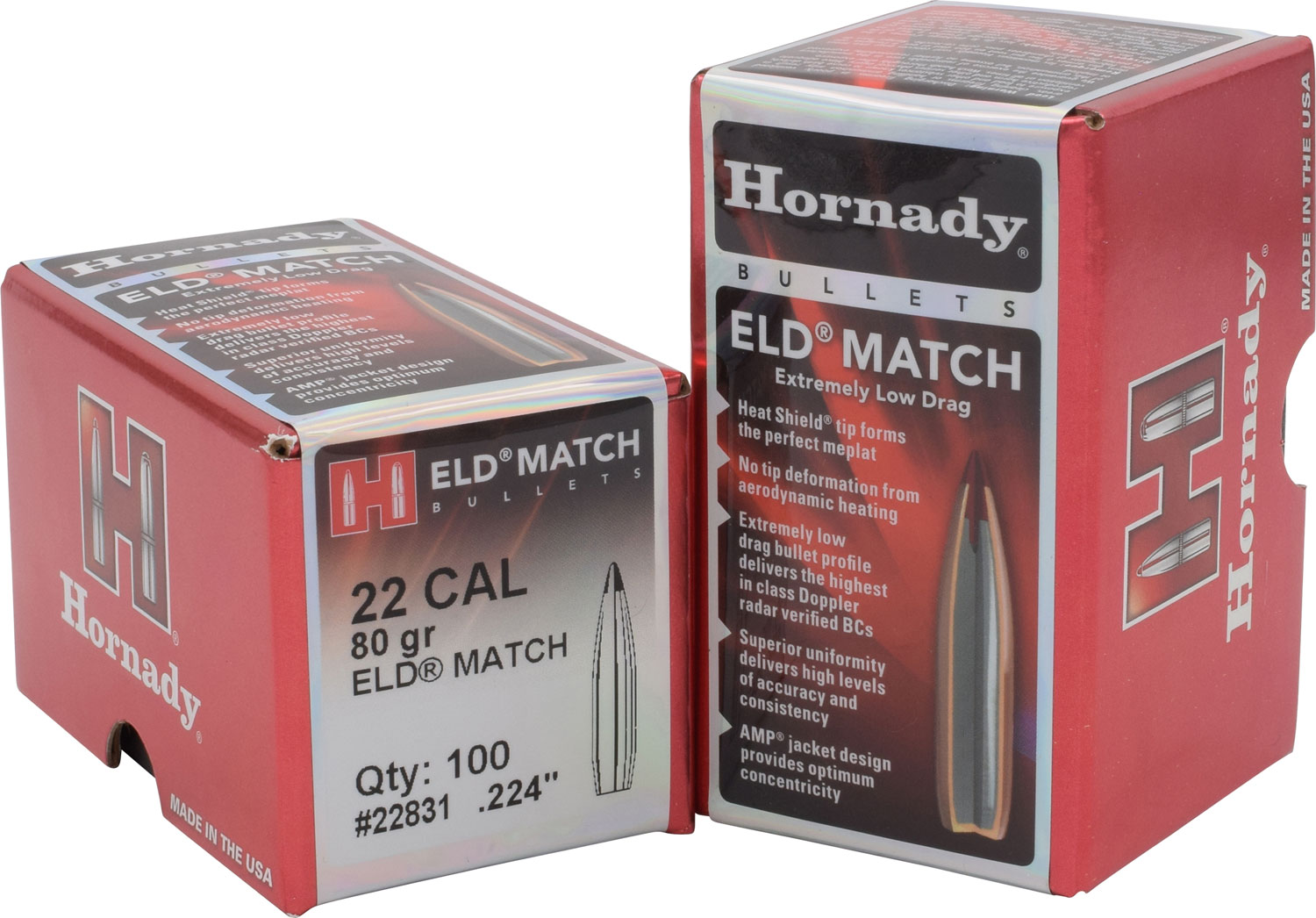 Hornady ELD Match Bullets with Heat Shield .22 cal .224