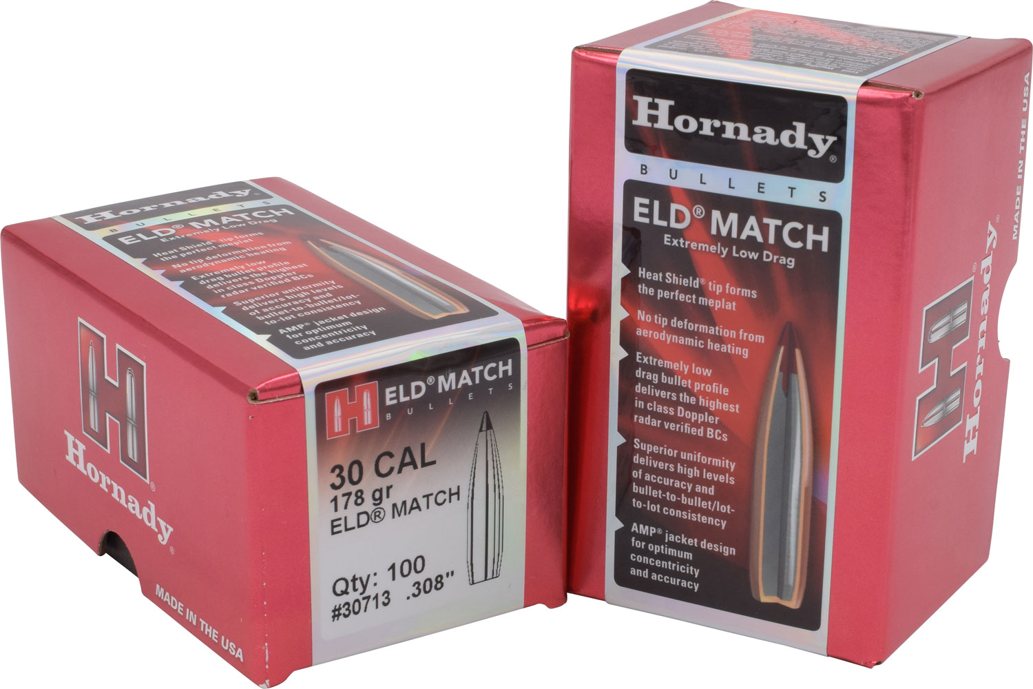 HORNADY BULLETS 30CAL .308 178GR ELD-MATCH 100CT 15BX/CS