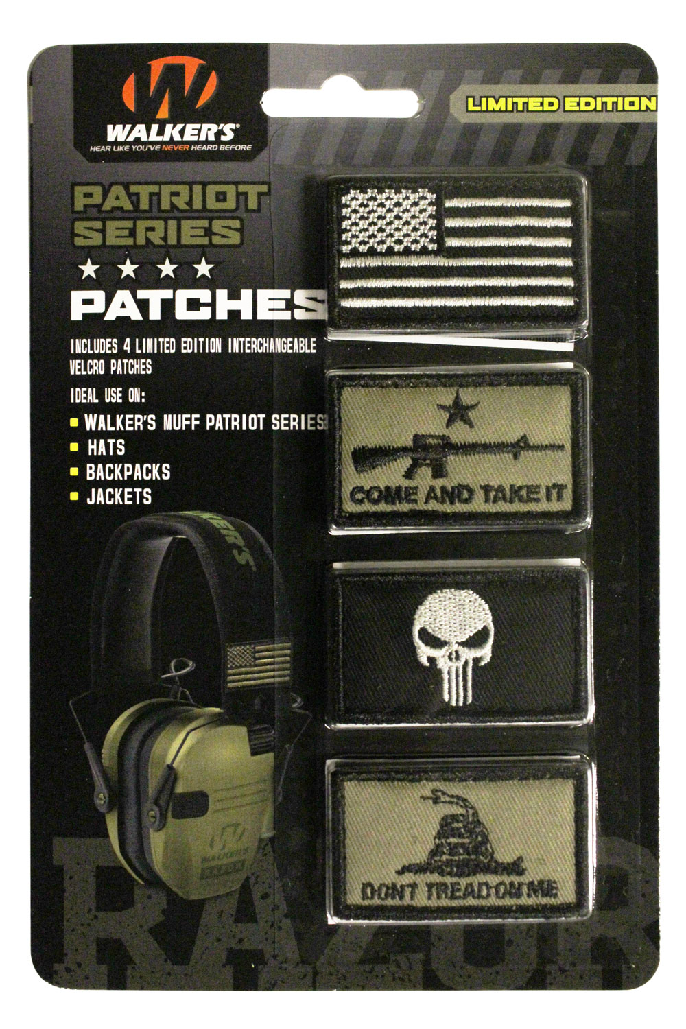WALKERS PATRIOT PATCH KIT FOR PATRIOT MUFF AMERICAN FLAG 4PC