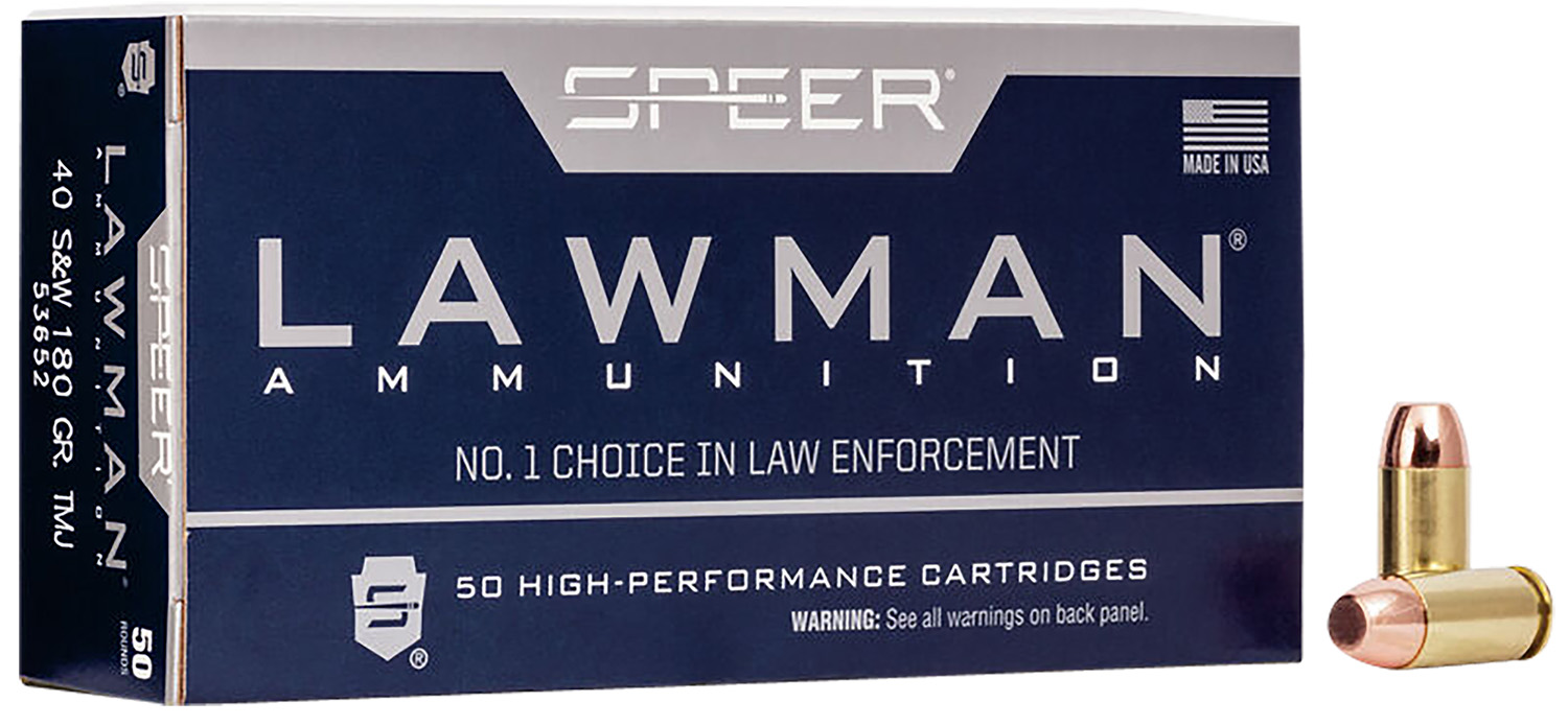 SPEER LAWMAN 40 SW 180GR TMJ 50RD 20BX/CS