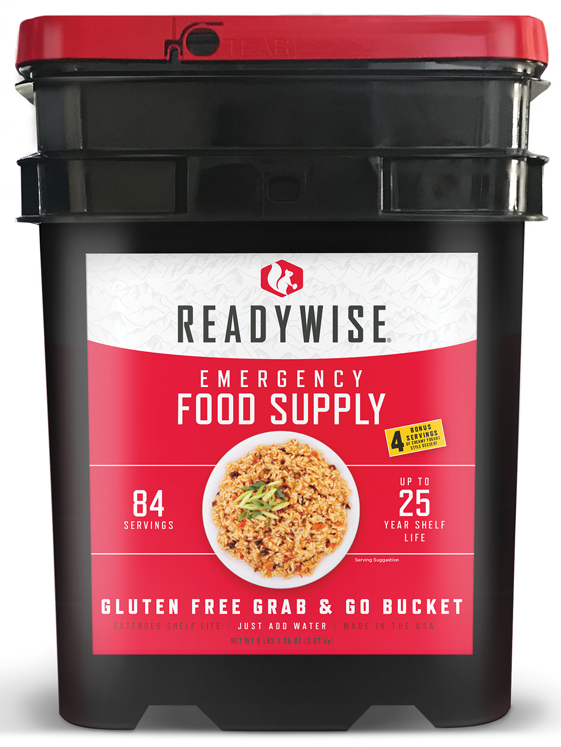 ReadyWise RWGF01184 Gluten Free Freeze Dried Entrees 84 Servings Per Bucket