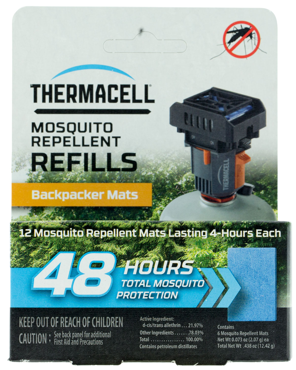 Thermacell M48 Backpack Mosquito Repeller Refill Effective 15 ft Odorless Repellent Effective Up to 48 hrs 12 Mats