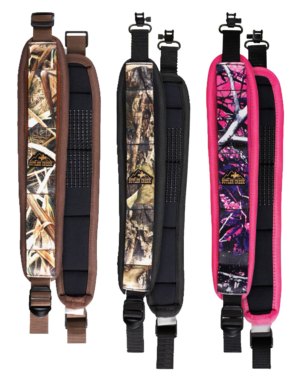 Butler Creek 181018 Comfort Stretch Sling made of Mossy Oak Obsession Neoprene with Non-Slip Grippers, Adjustable Design & QD Swivels for Rifles