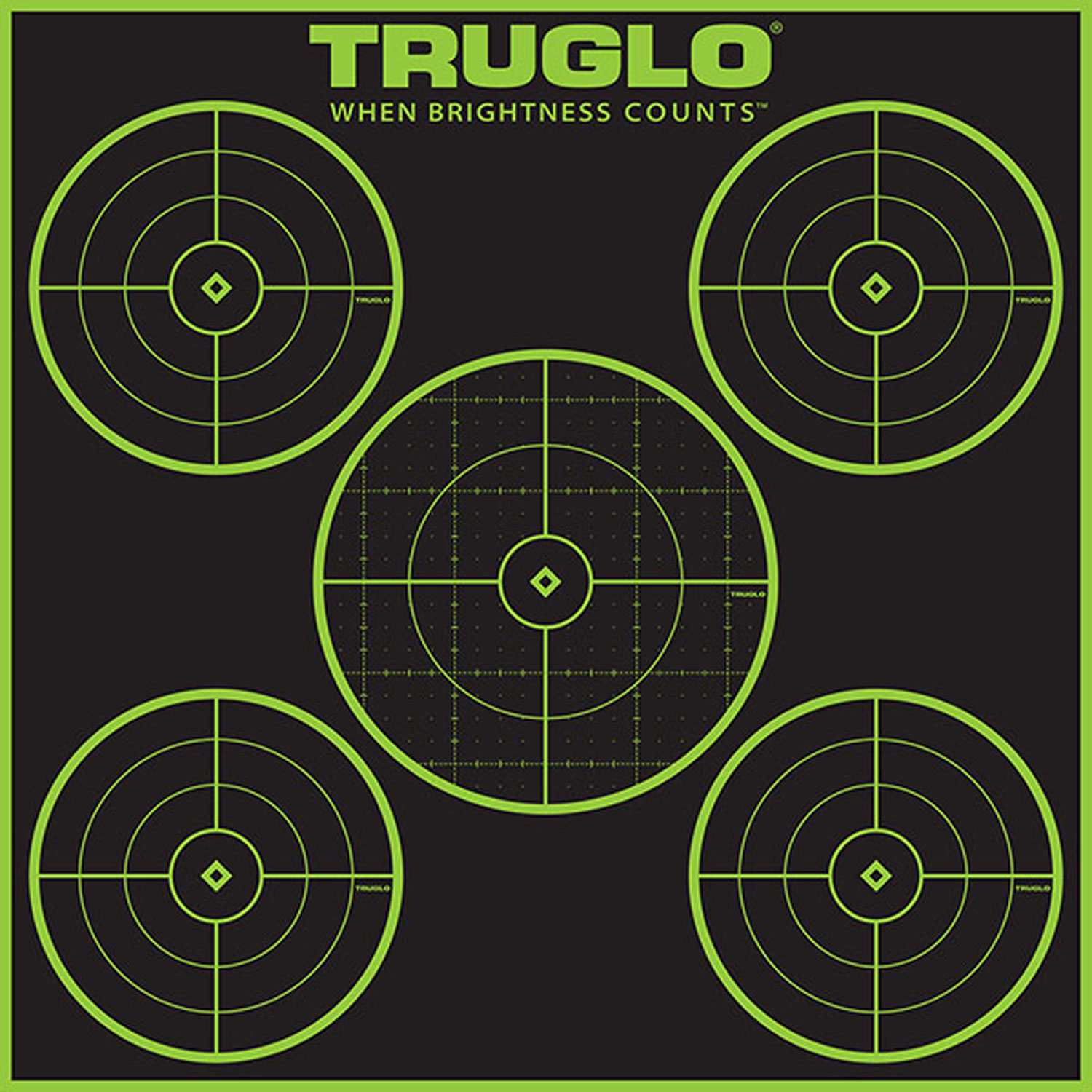 TruGlo TruSee Splatter 5-Bullseye Target  <br>  Green 12x12 12 pk.