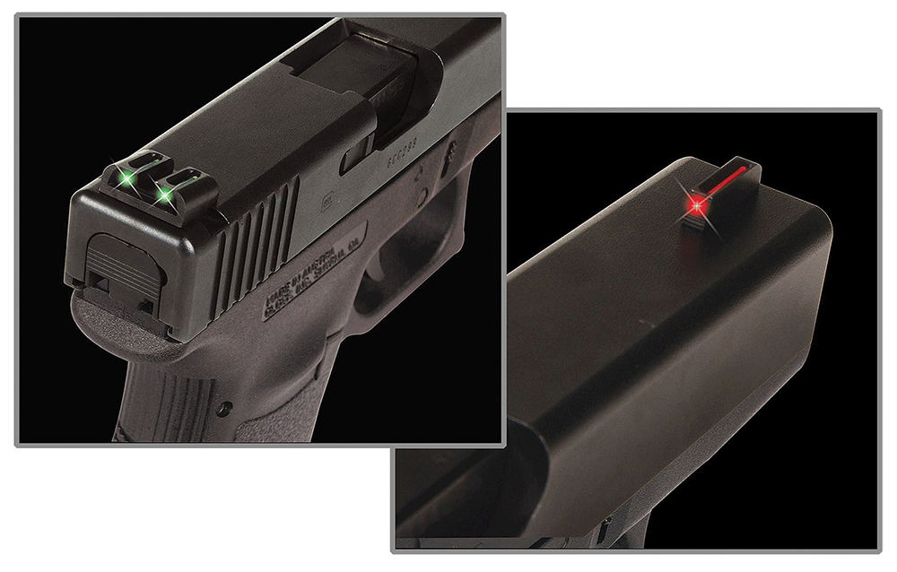 TruGlo TG-131G1 Fiber-Optic  3-Dot Low Set Red Front, Green Rear with Nitride Fortress Finished Frame for Most Glock (Except MOS Variants)