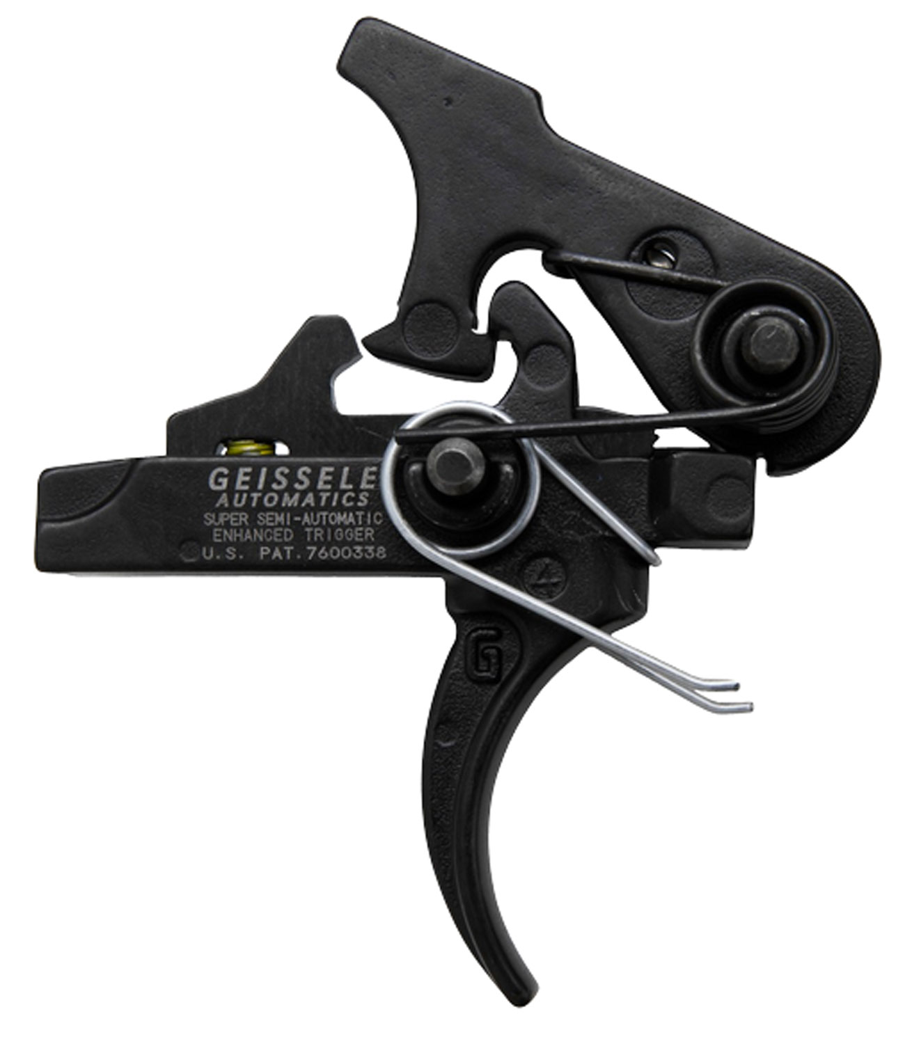 Geissele Automatics 05160 SSA-E  Two-Stage Curved Trigger with 2.90-3.80 lbs Draw Weight & Black Oxide Finish for AR-Platform