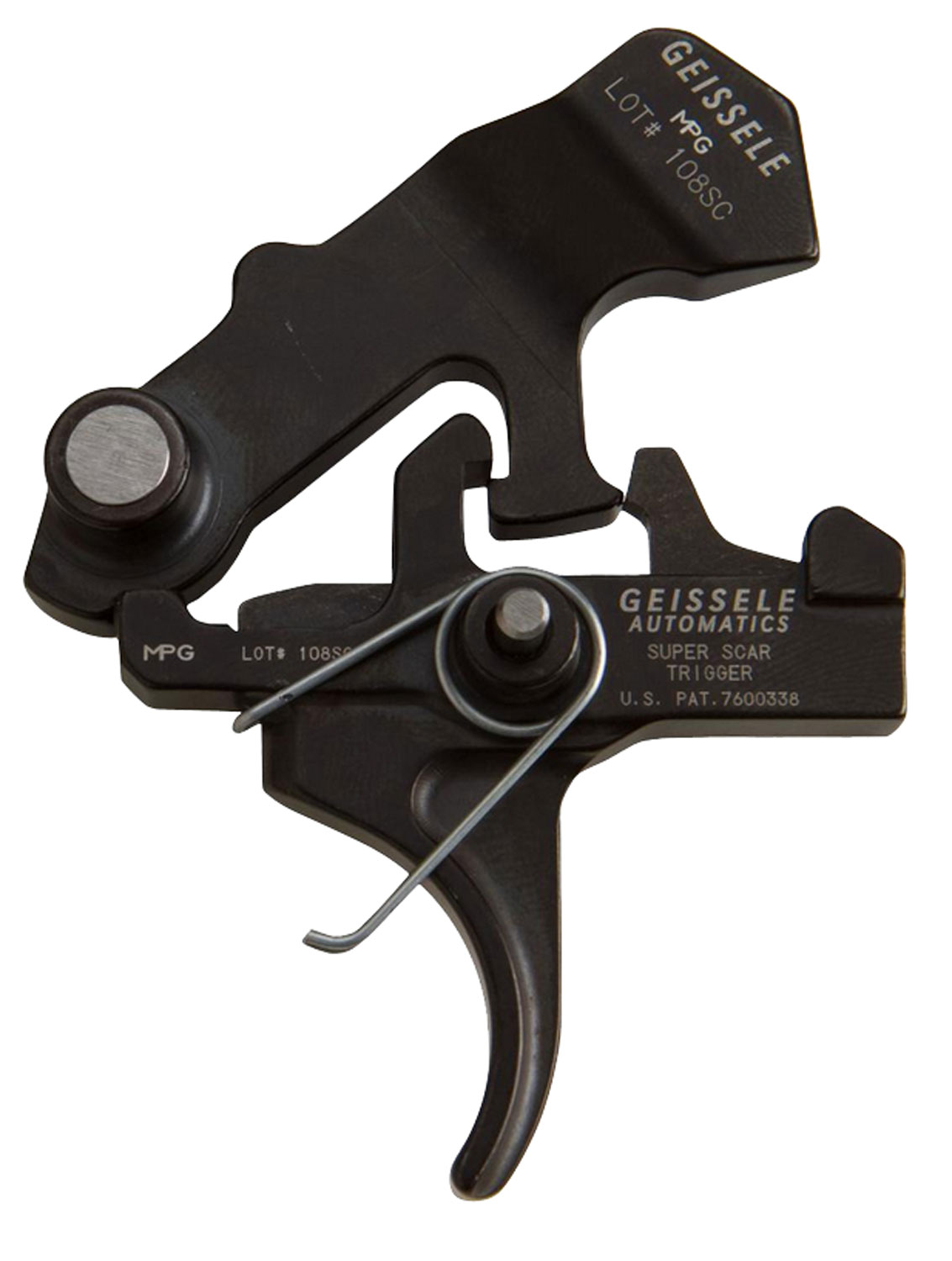 Geissele Automatics 05157 Super Scar  Black Oxide Curved Trigger Two-Stage 3.20-4.60 lbs Draw Weight for FN SCAR