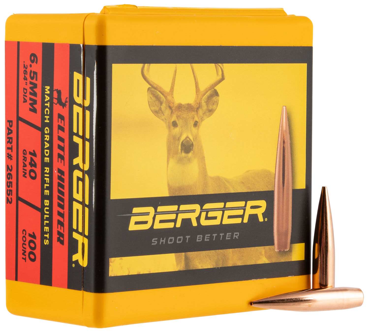 Berger Bullets 26552 Elite Hunter Match Grade 6.5mm .264 140 gr Boat Tail 100 Per Box