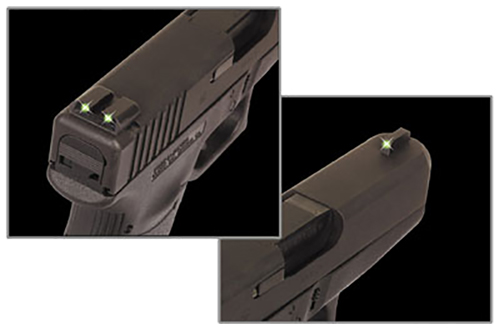 Truglo Tritium Night Sights (High) Fits Glock 20 21 25 28 29 30 31 32 37 40 and 41 - Front Green/Rear Green